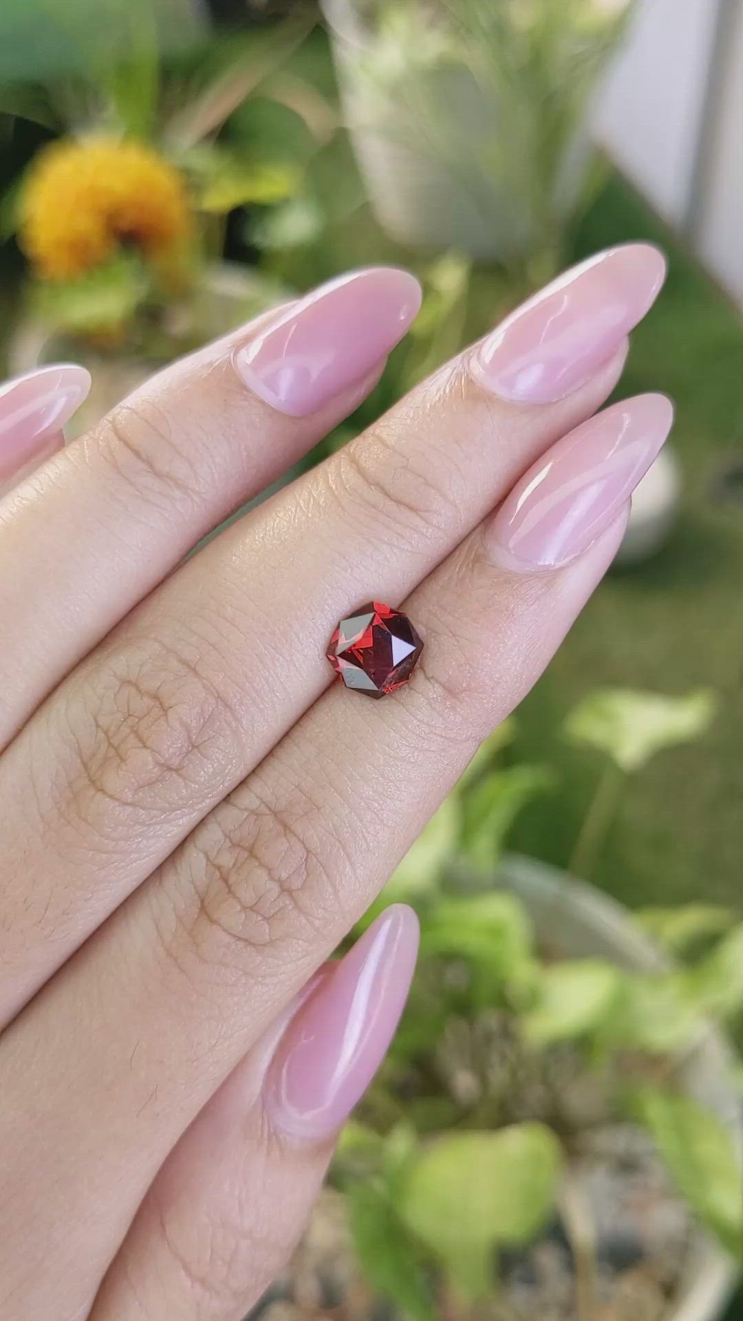 1.71 Ct. Garnet from Ceylon (Sri Lanka) Size Video