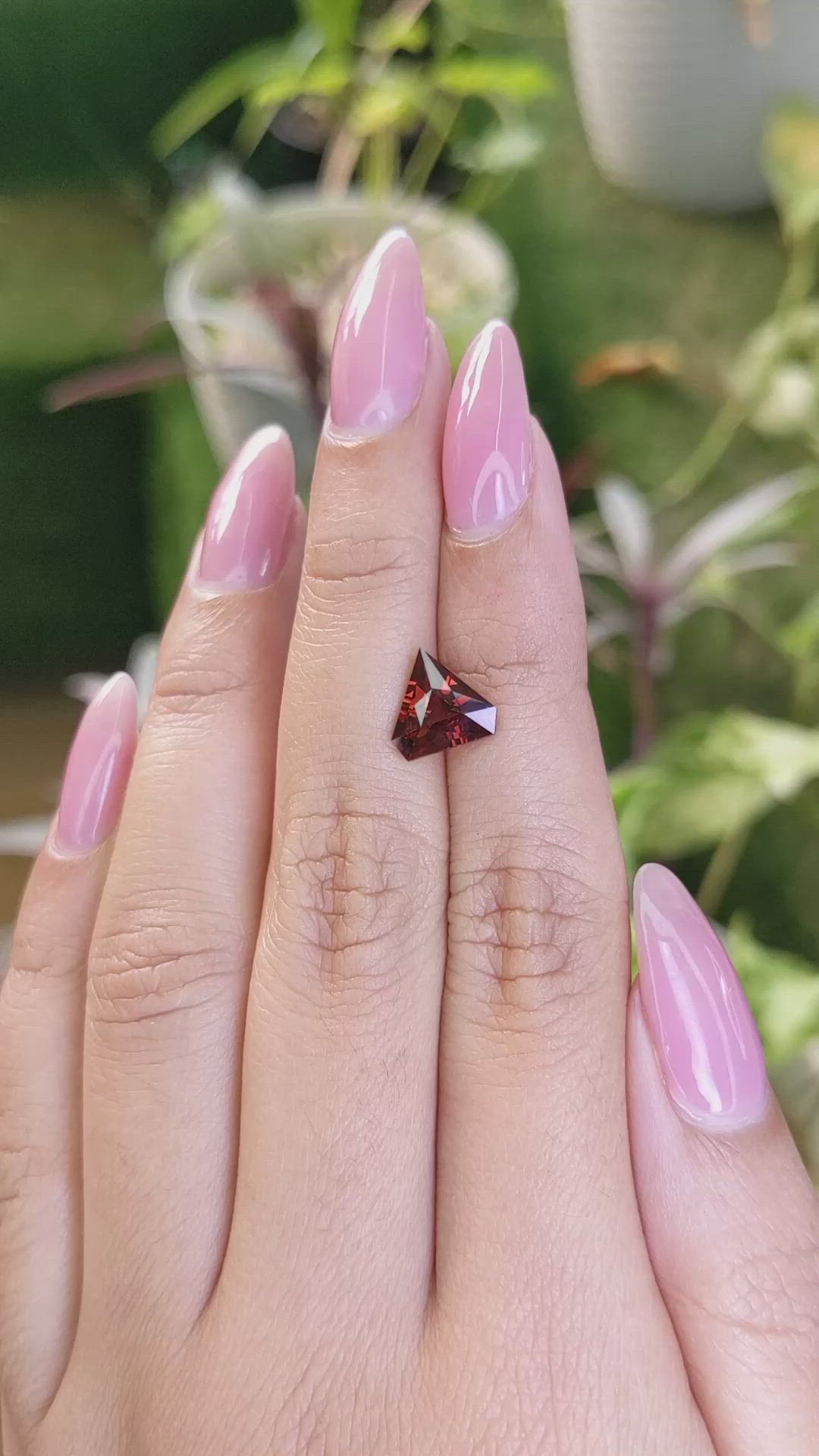 1.86 Ct. Garnet from Ceylon (Sri Lanka) Size Video