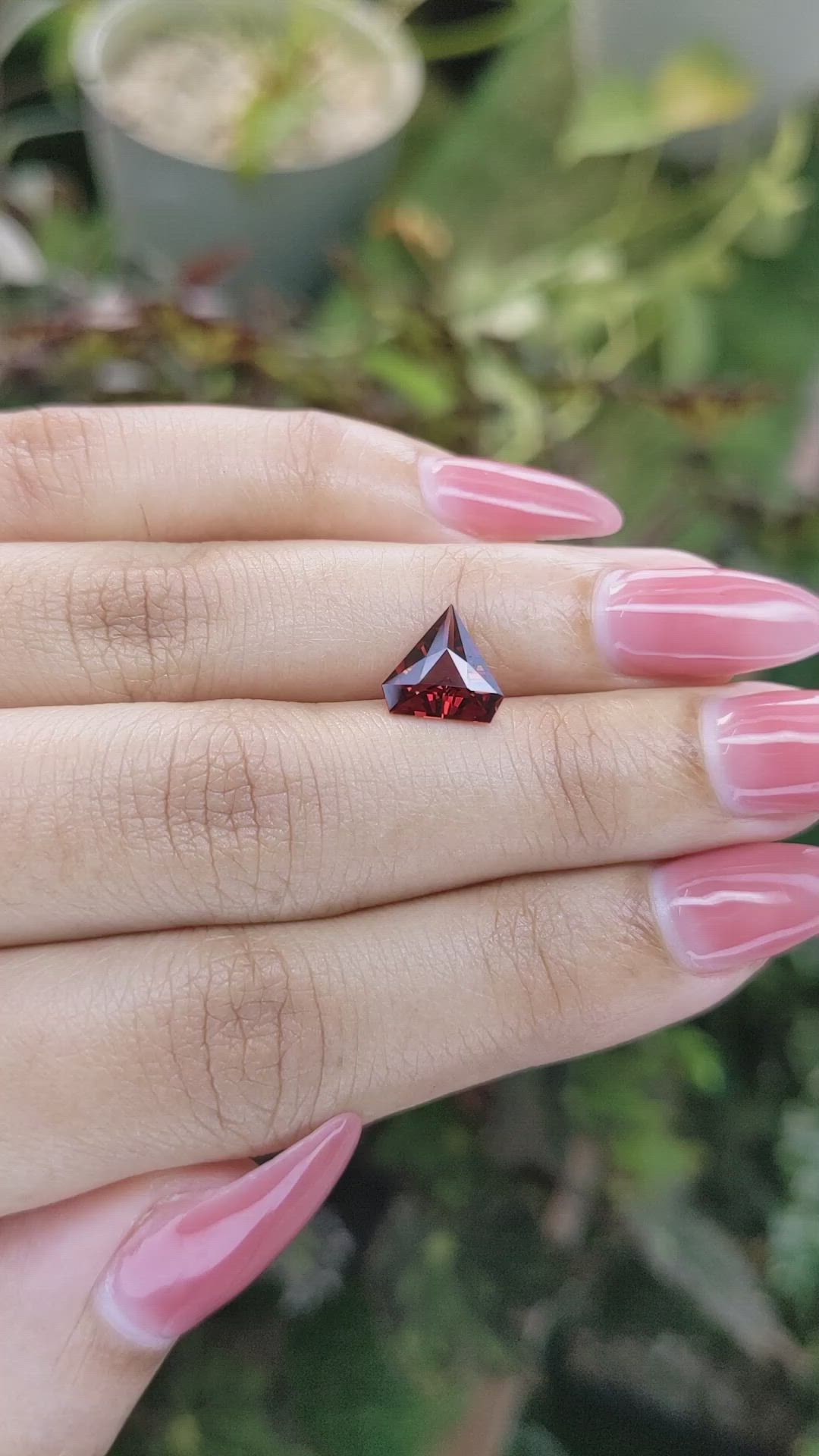 1.74 Ct. Garnet from Ceylon (Sri Lanka) Size Video