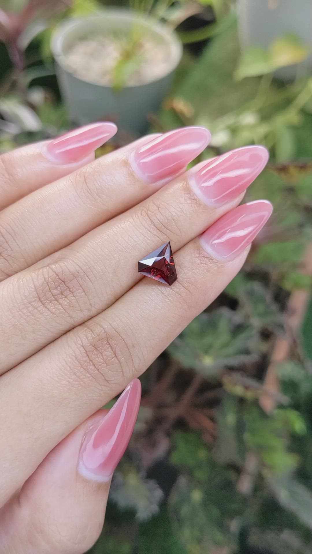 1.74 Ct. Garnet from Ceylon (Sri Lanka) Size Video