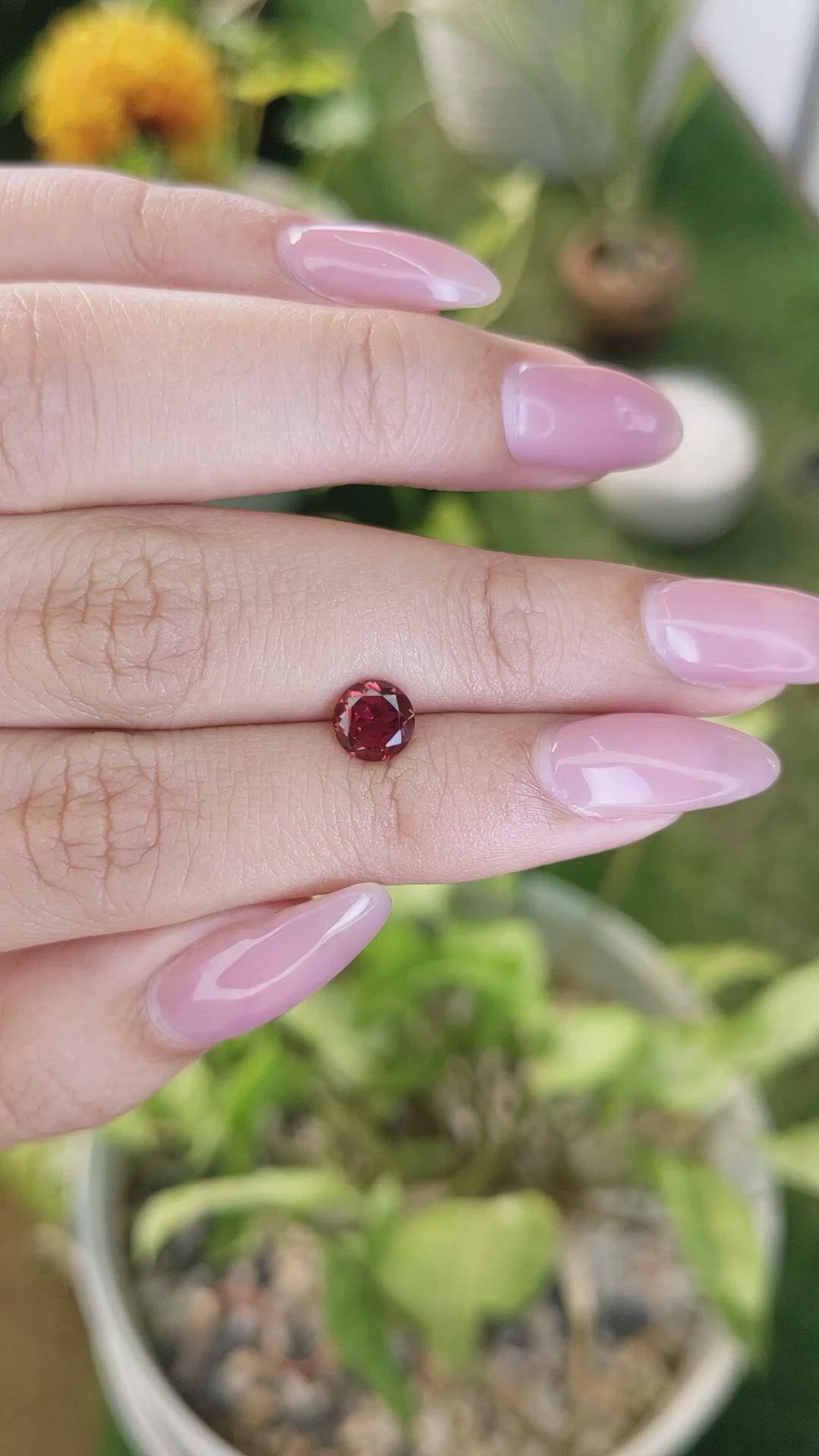 0.96 Ct. Almandine Garnet from Ceylon (Sri Lanka) Size Video