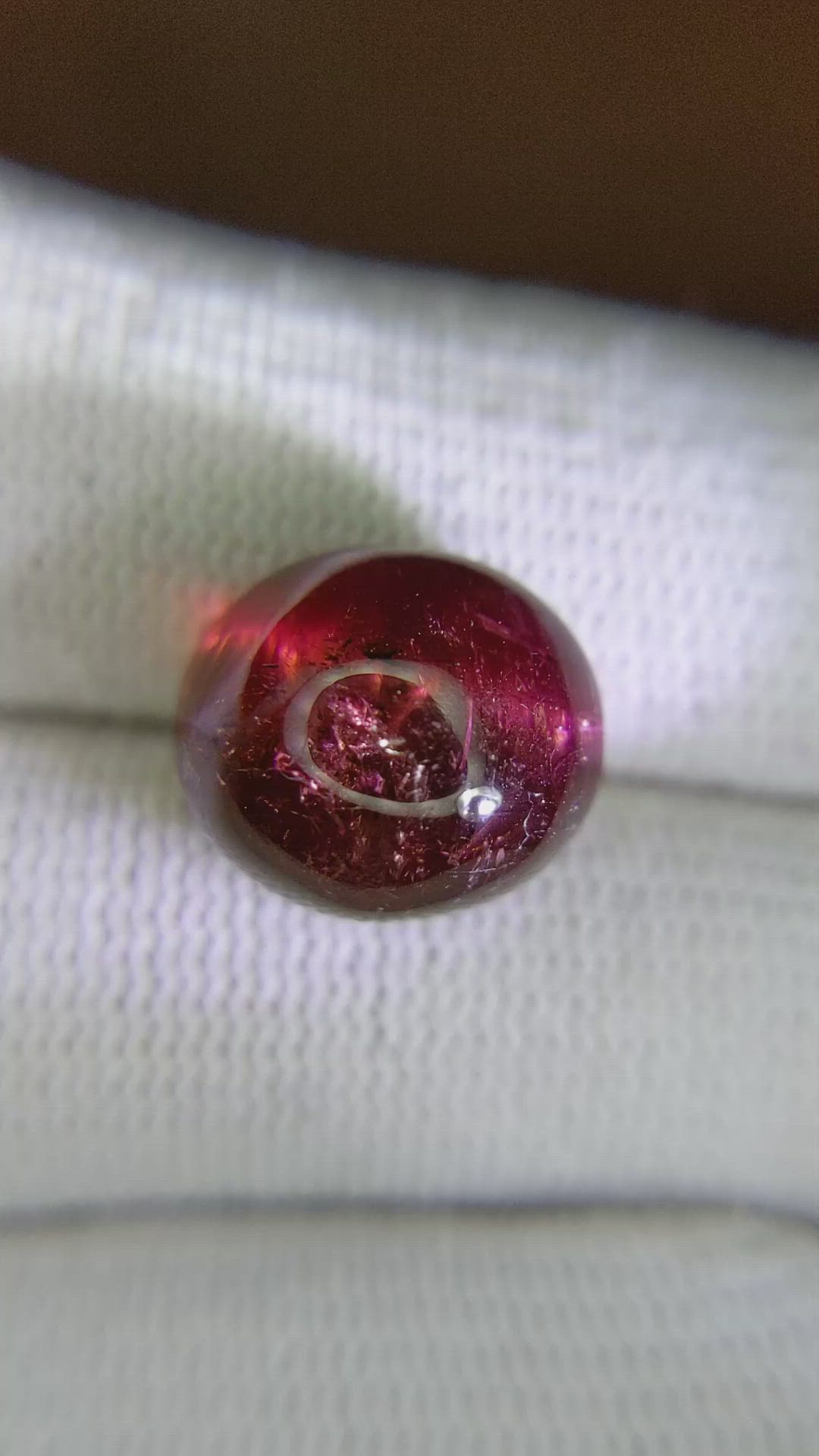 11.37 Ct. Cabochon Rhodolite Garnet from Ceylon (Sri Lanka) Size Video