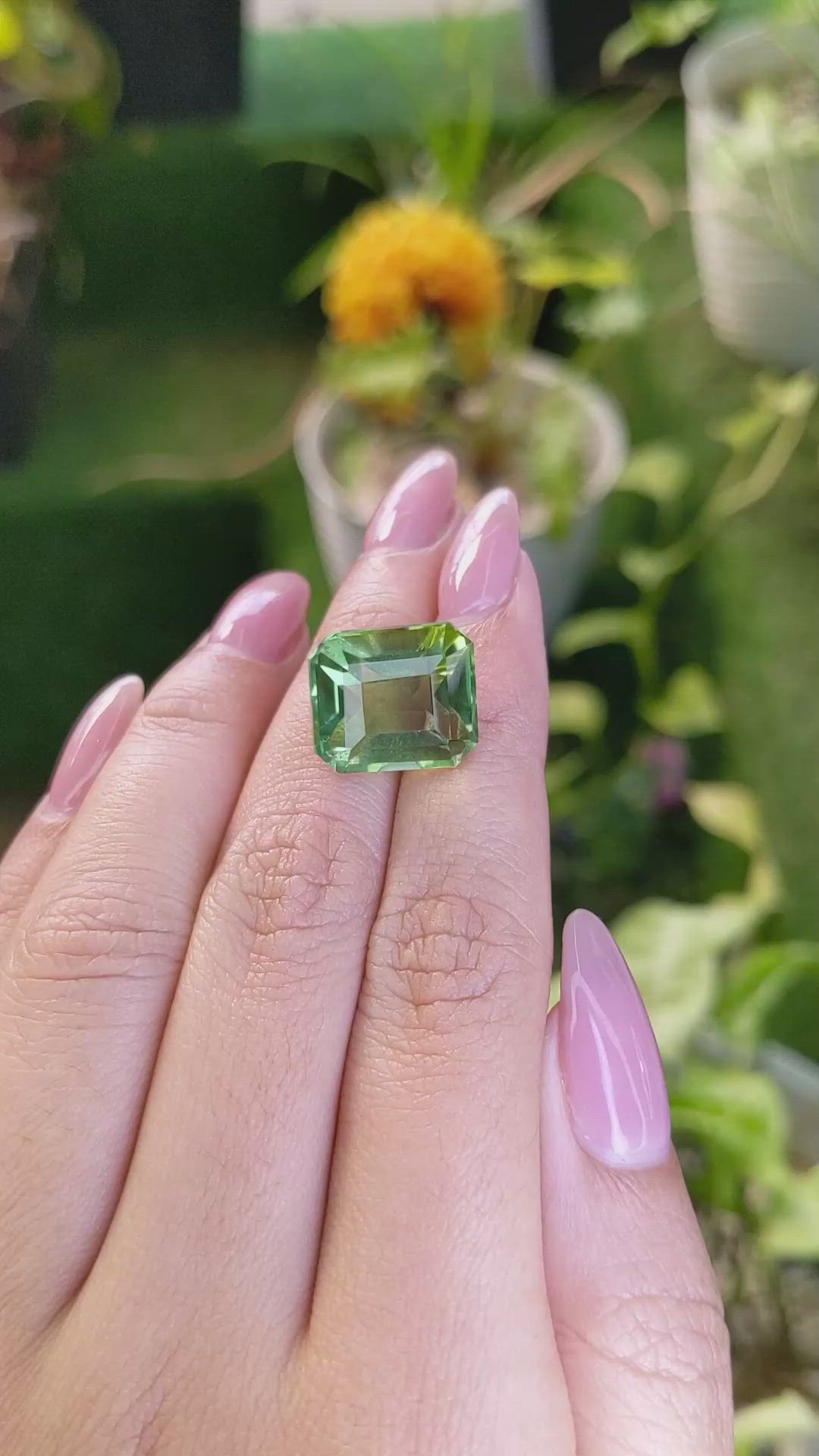 13.94 Ct. Prasiolite from Madagascar Size Video