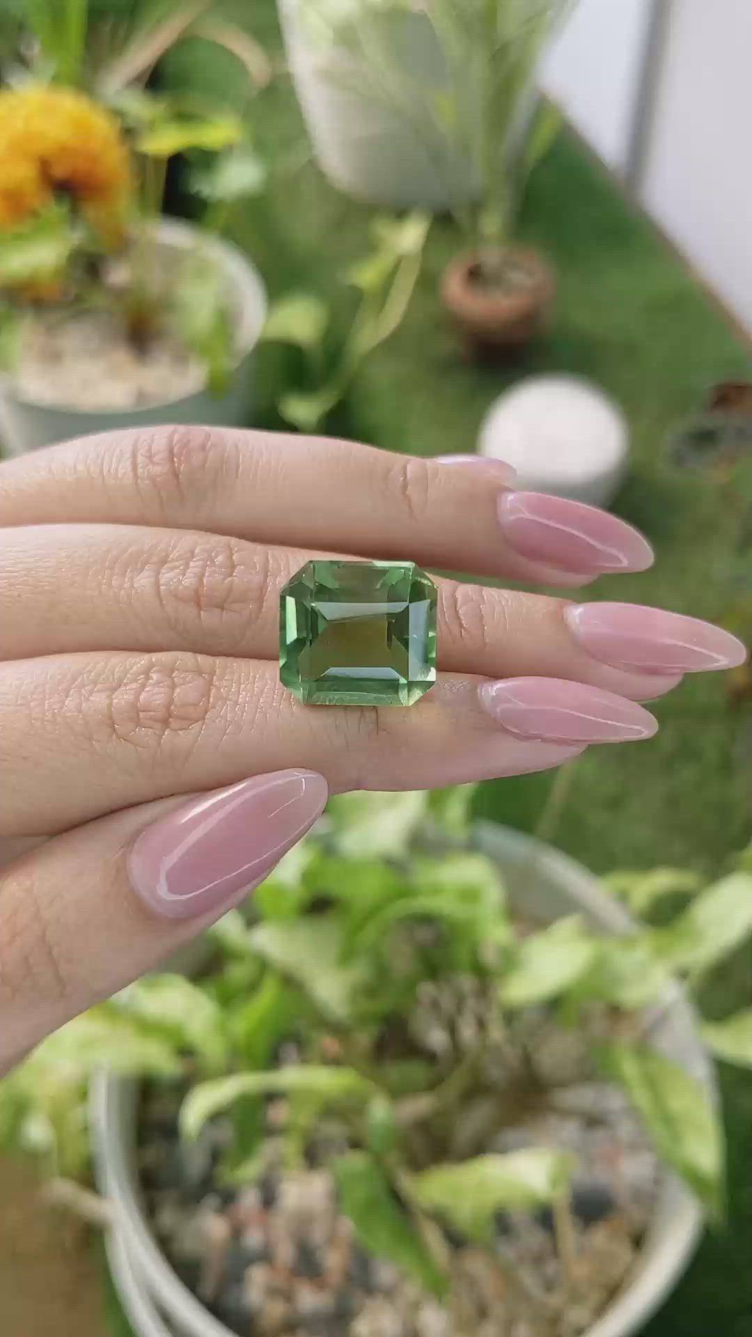 19.02 Ct. Prasiolite from Madagascar Size Video