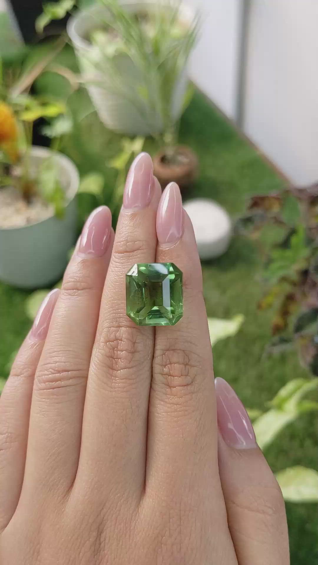 19.02 Ct. Prasiolite from Madagascar Size Video