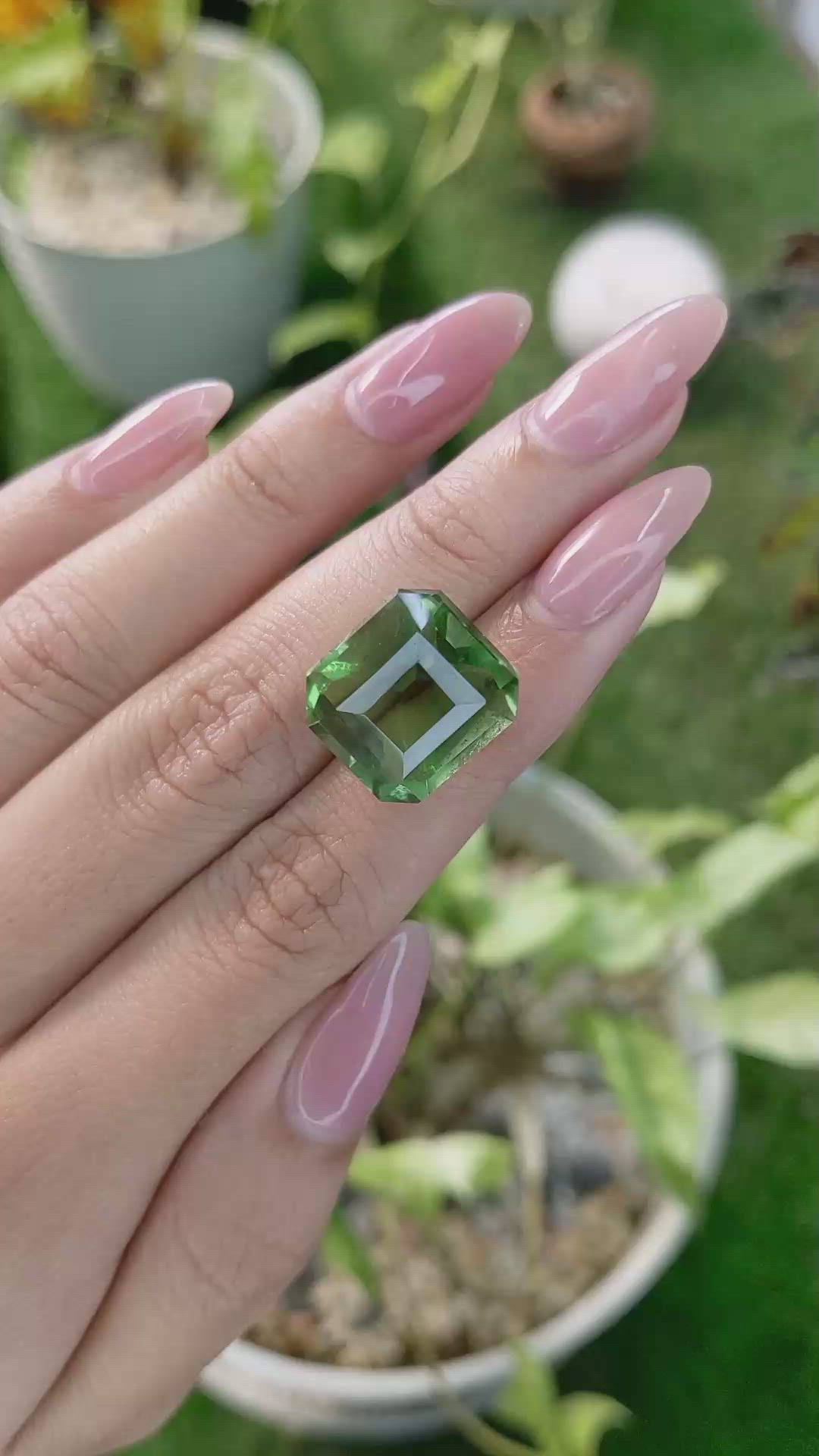 19.02 Ct. Prasiolite from Madagascar Size Video