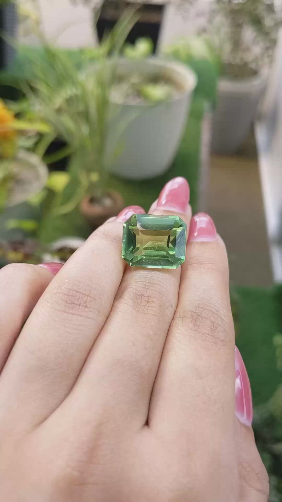 17.64 Ct. Prasiolite from Madagascar Size Video