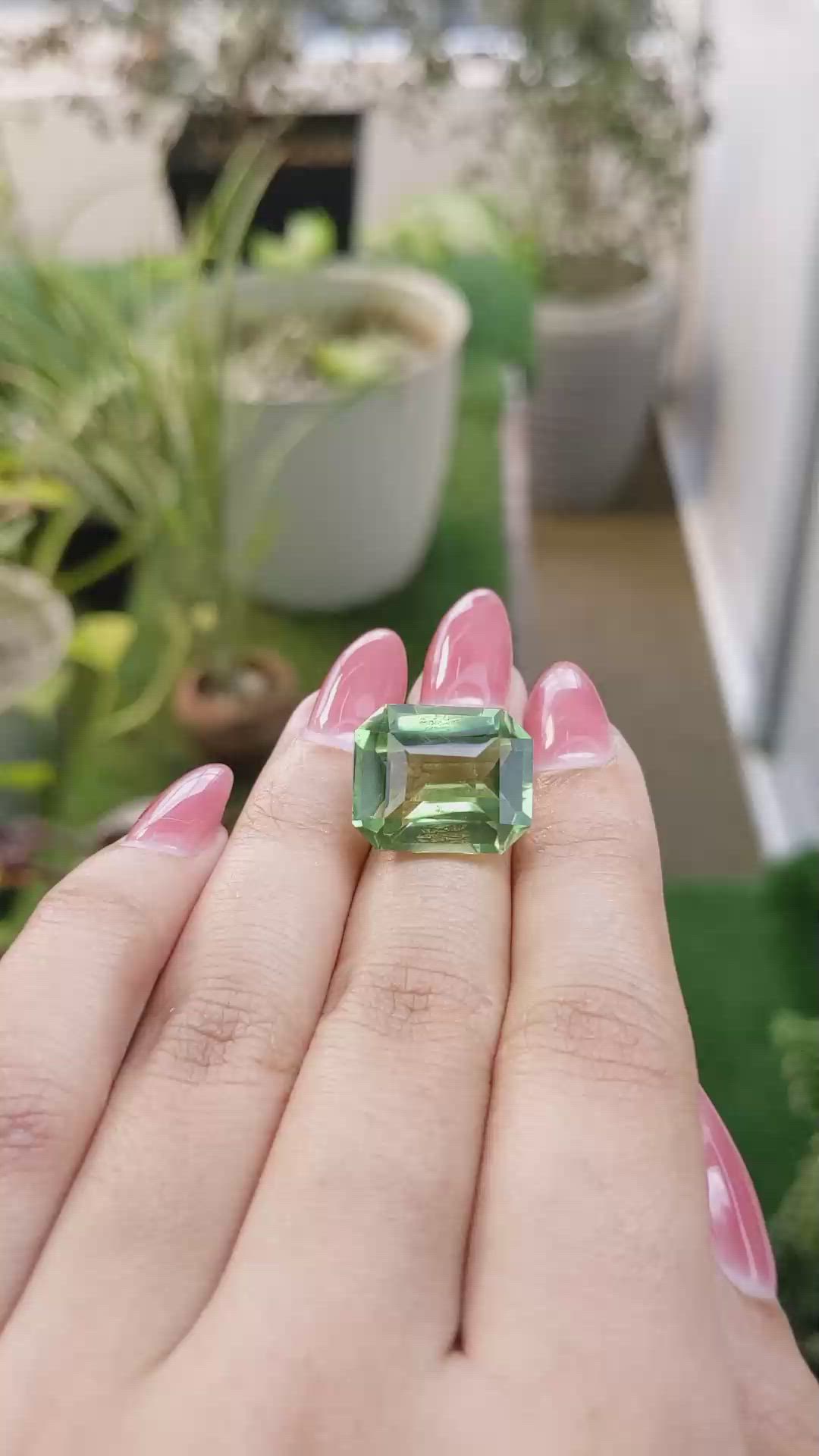 16.10 Ct. Prasiolite from Madagascar Size Video