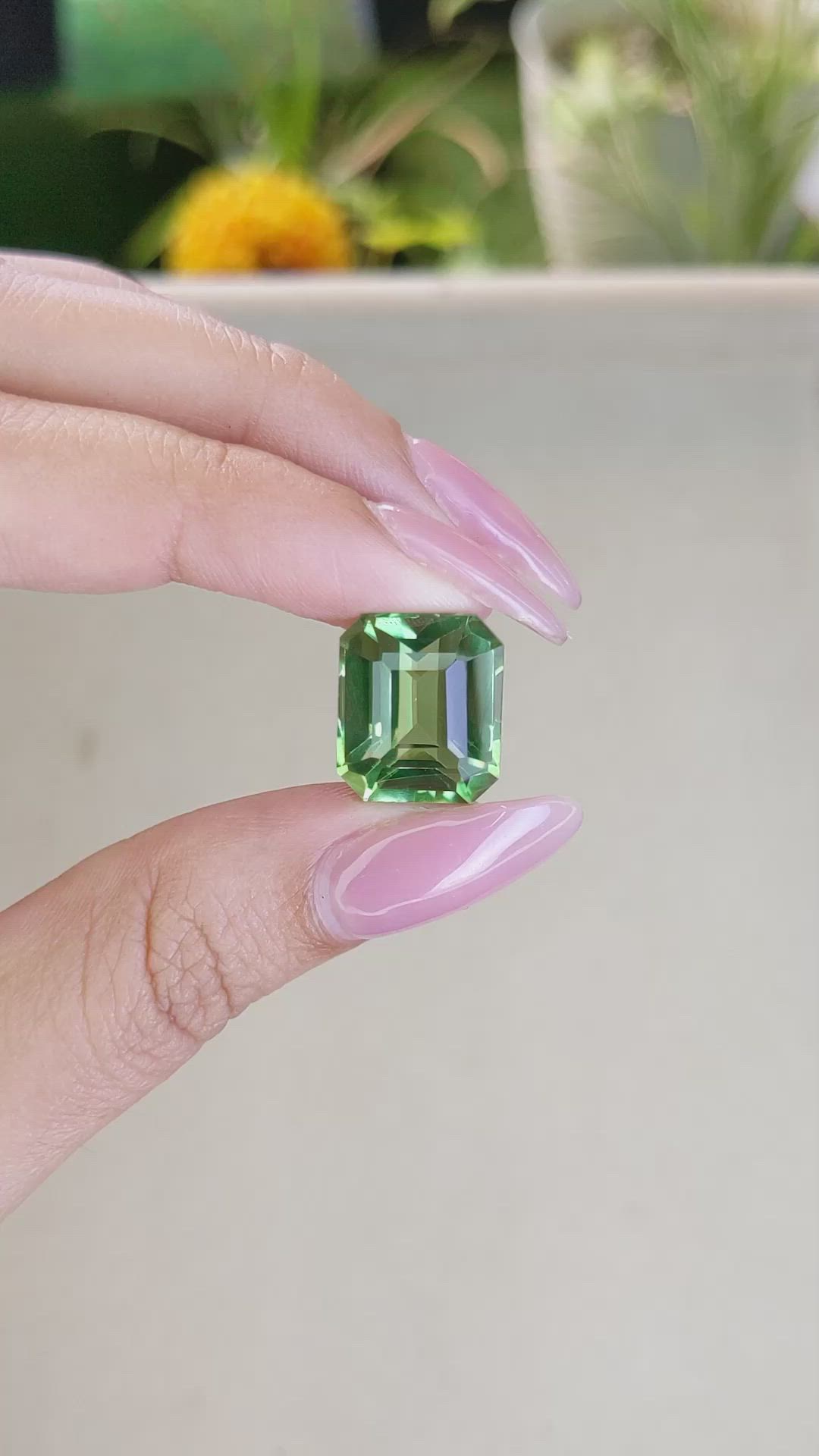 13.35 Ct. Prasiolite from Madagascar Size Video