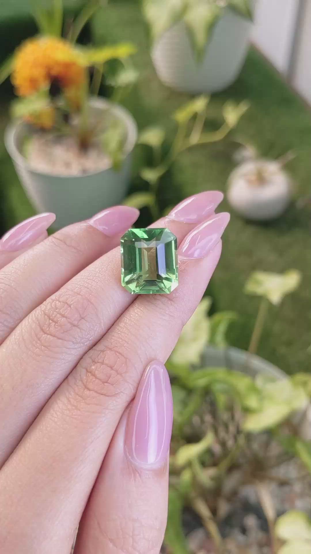 13.35 Ct. Prasiolite from Madagascar Size Video