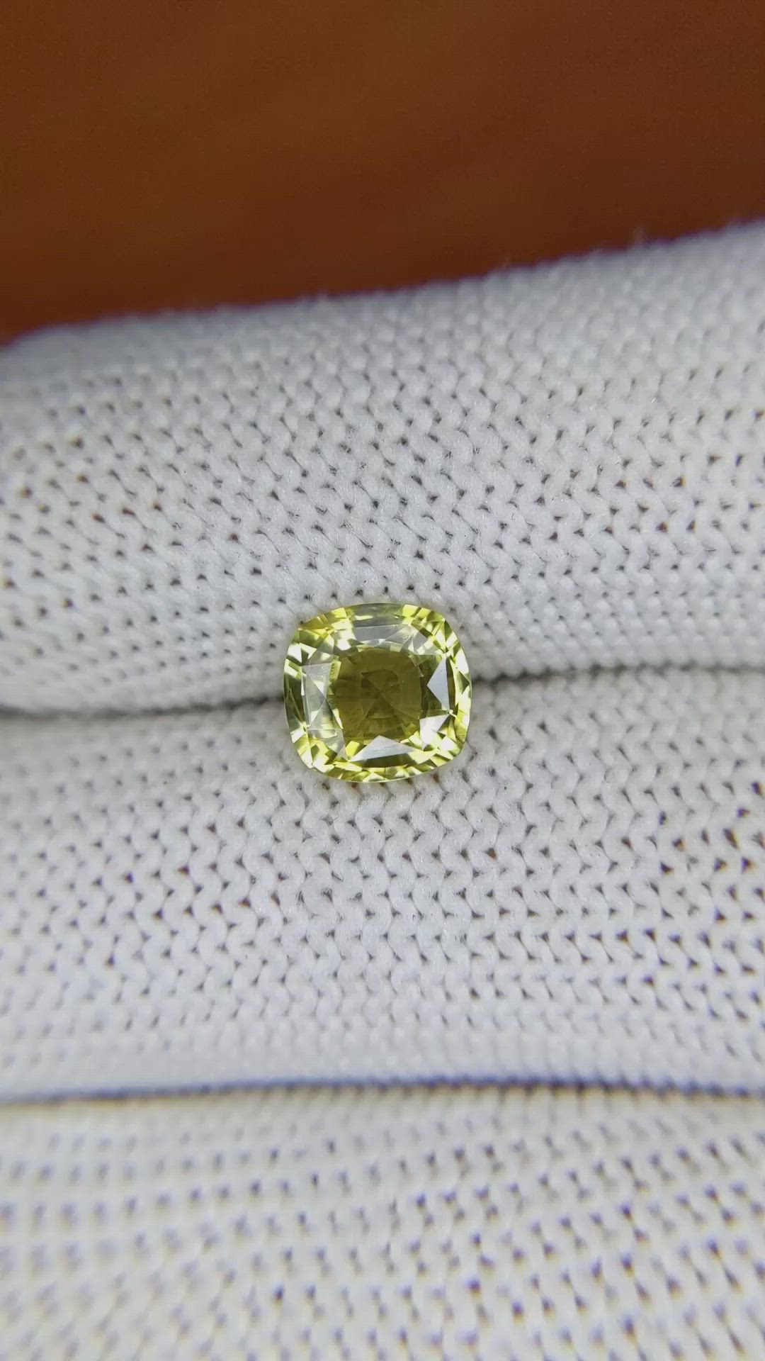 1.58 Ct. Chrysoberyl from Ceylon (Sri Lanka) Size Video