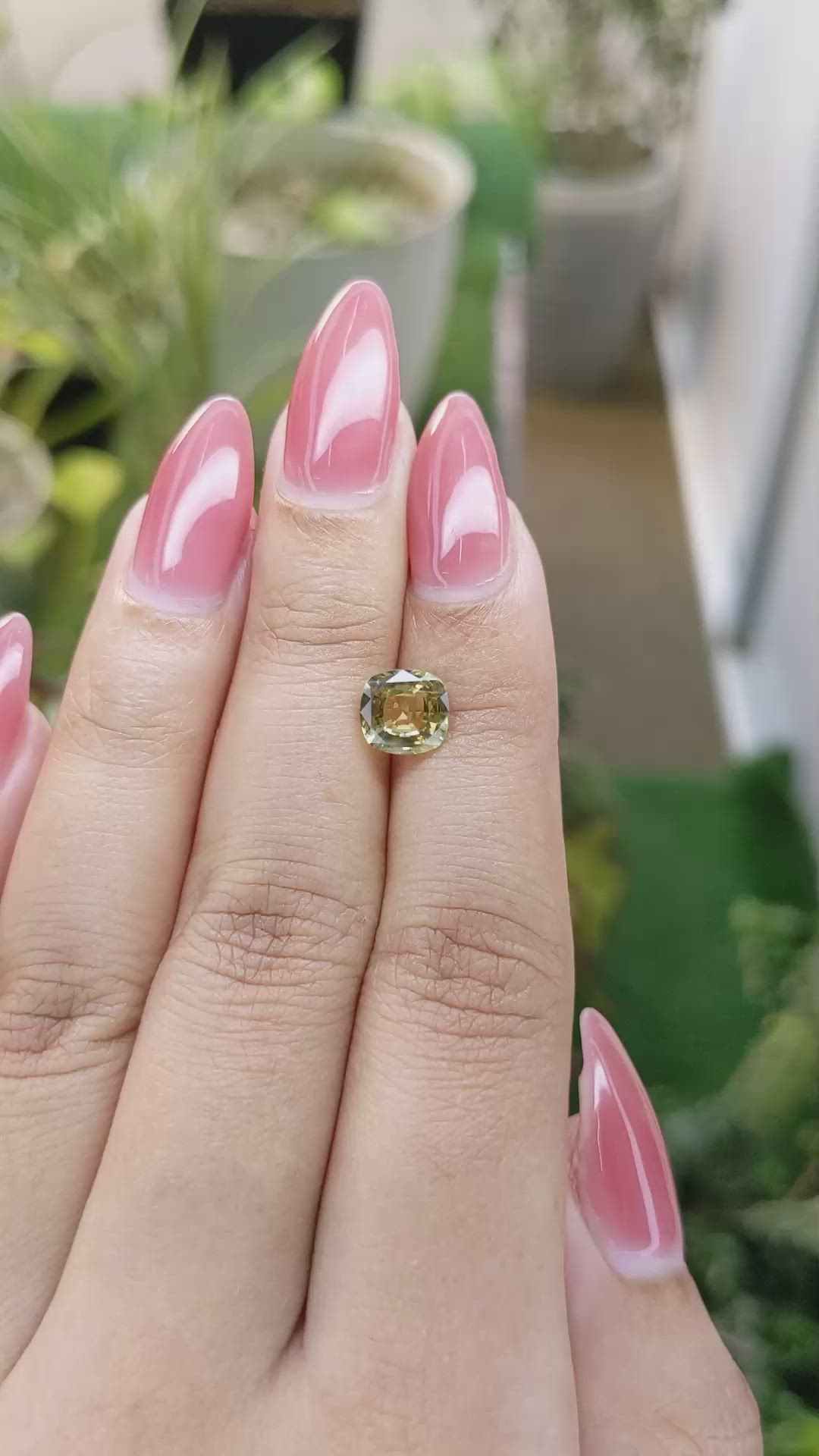 1.58 Ct. Chrysoberyl from Ceylon (Sri Lanka) Size Video