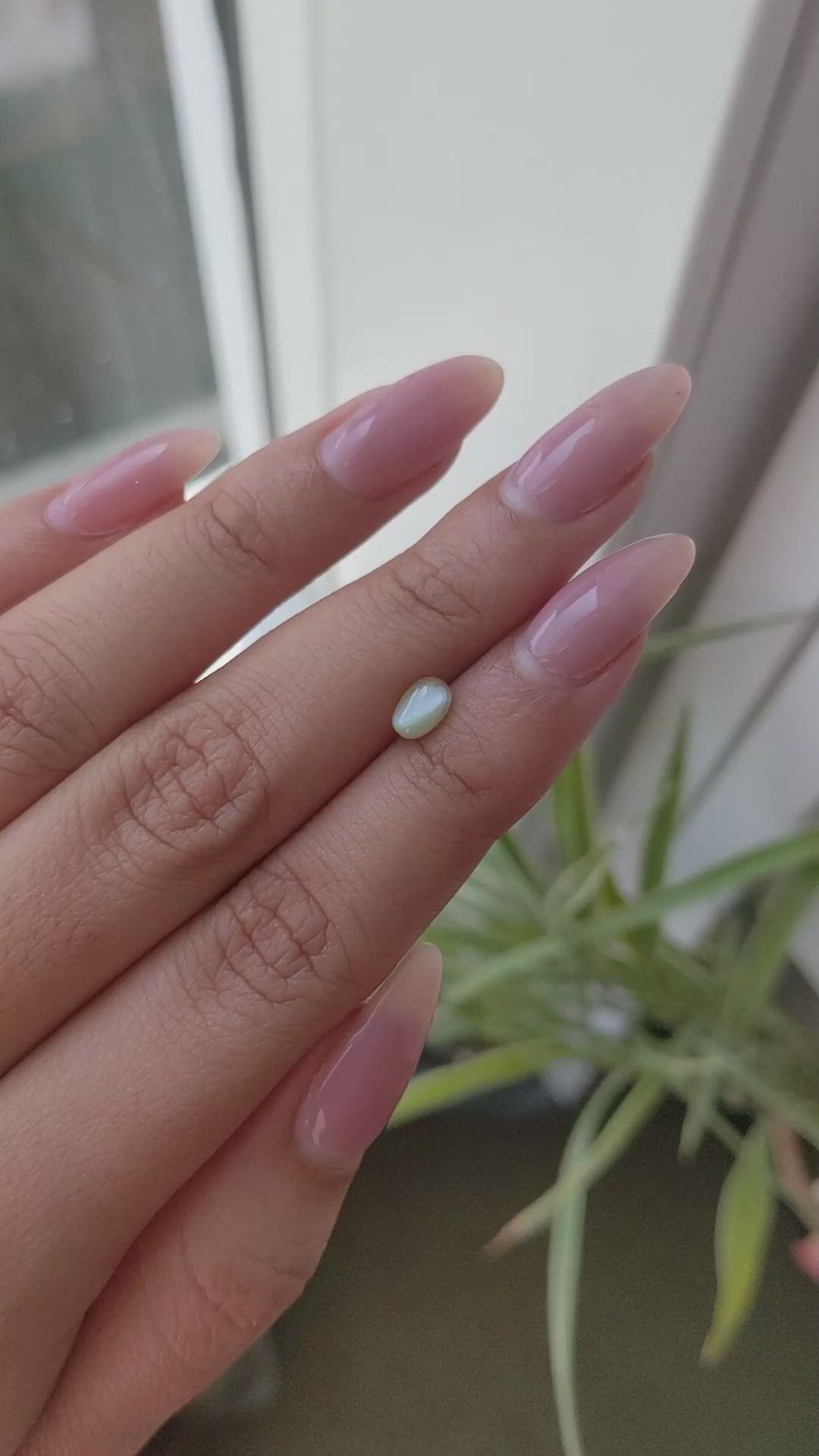 0.99 Ct. Cabochon Chrysoberyl from Ceylon (Sri Lanka) Size Video