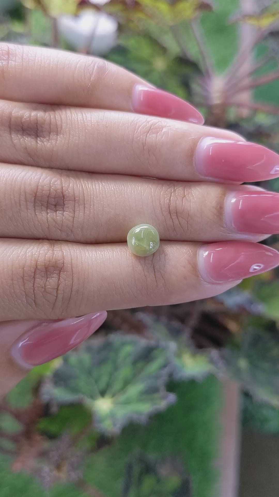 2.25 Ct. Cabochon Chrysoberyl from Ceylon (Sri Lanka) Size Video