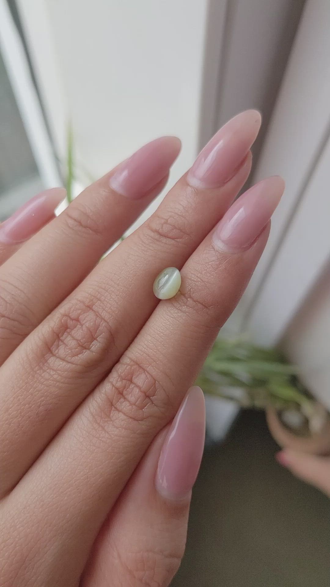 2.25 Ct. Cabochon Chrysoberyl from Ceylon (Sri Lanka) Size Video