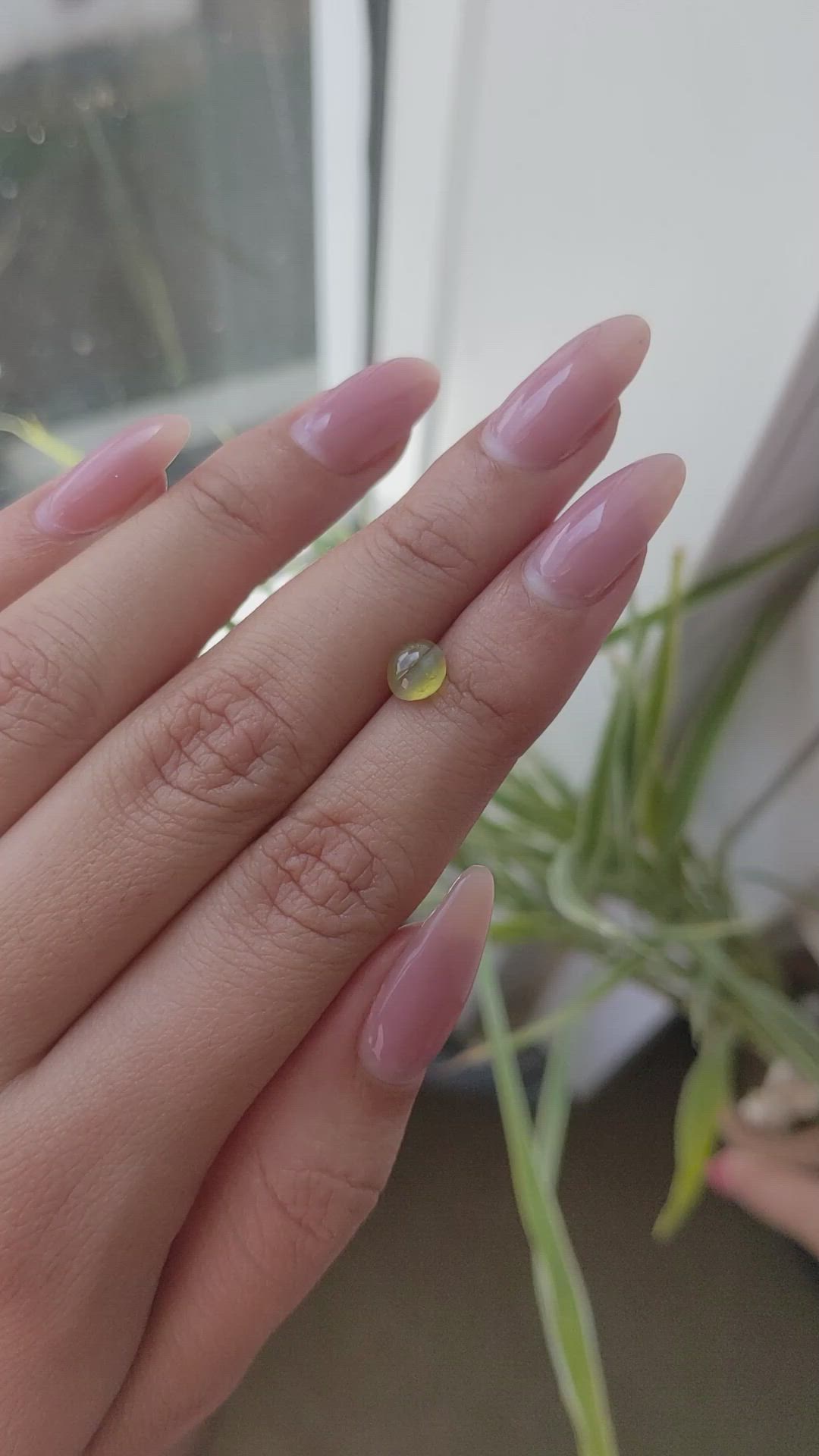 1.40 Ct. Cabochon Chrysoberyl from Ceylon (Sri Lanka) Size Video