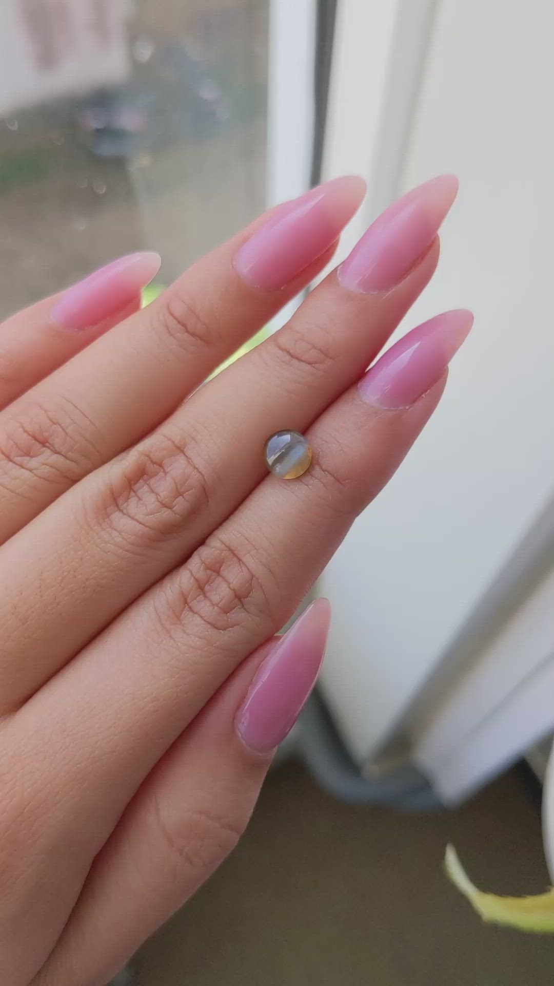 1.47 Ct. Cabochon Chrysoberyl from Ceylon (Sri Lanka) Size Video