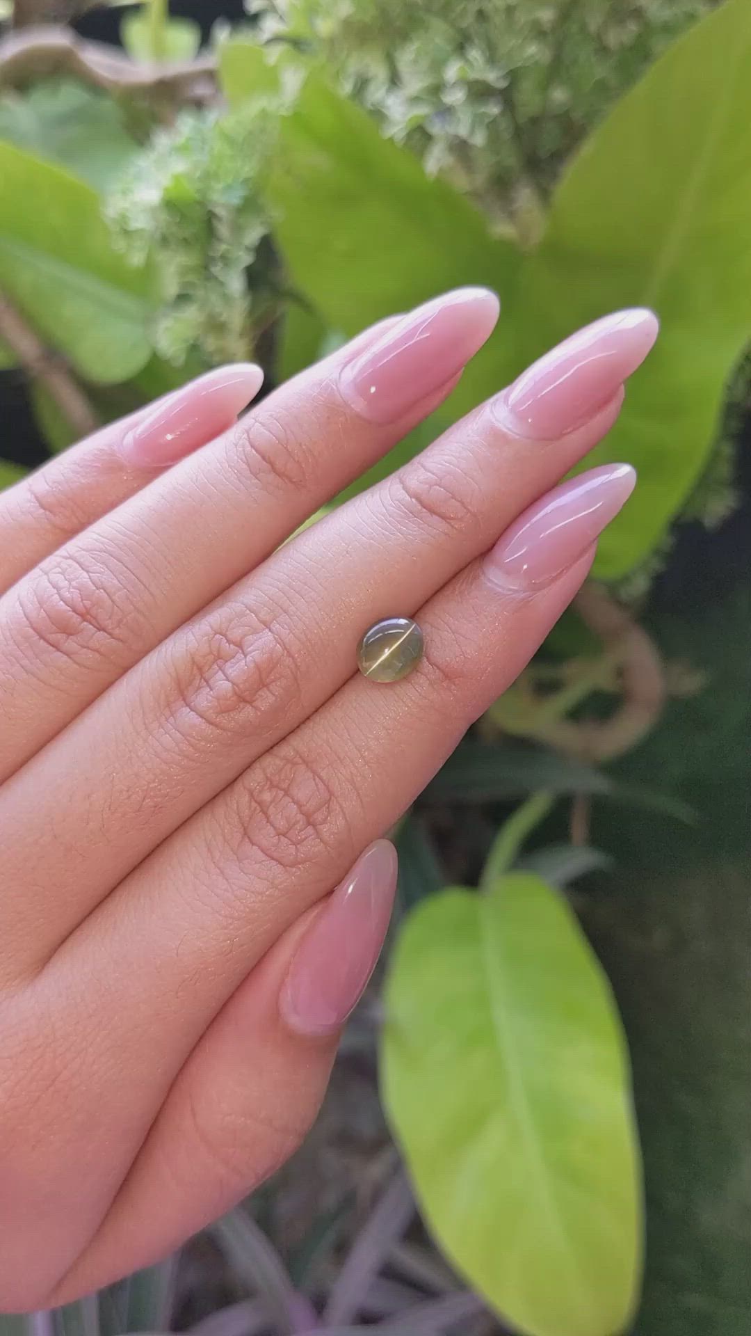 2.16 Ct. Cabochon Chrysoberyl from Ceylon (Sri Lanka) Size Video