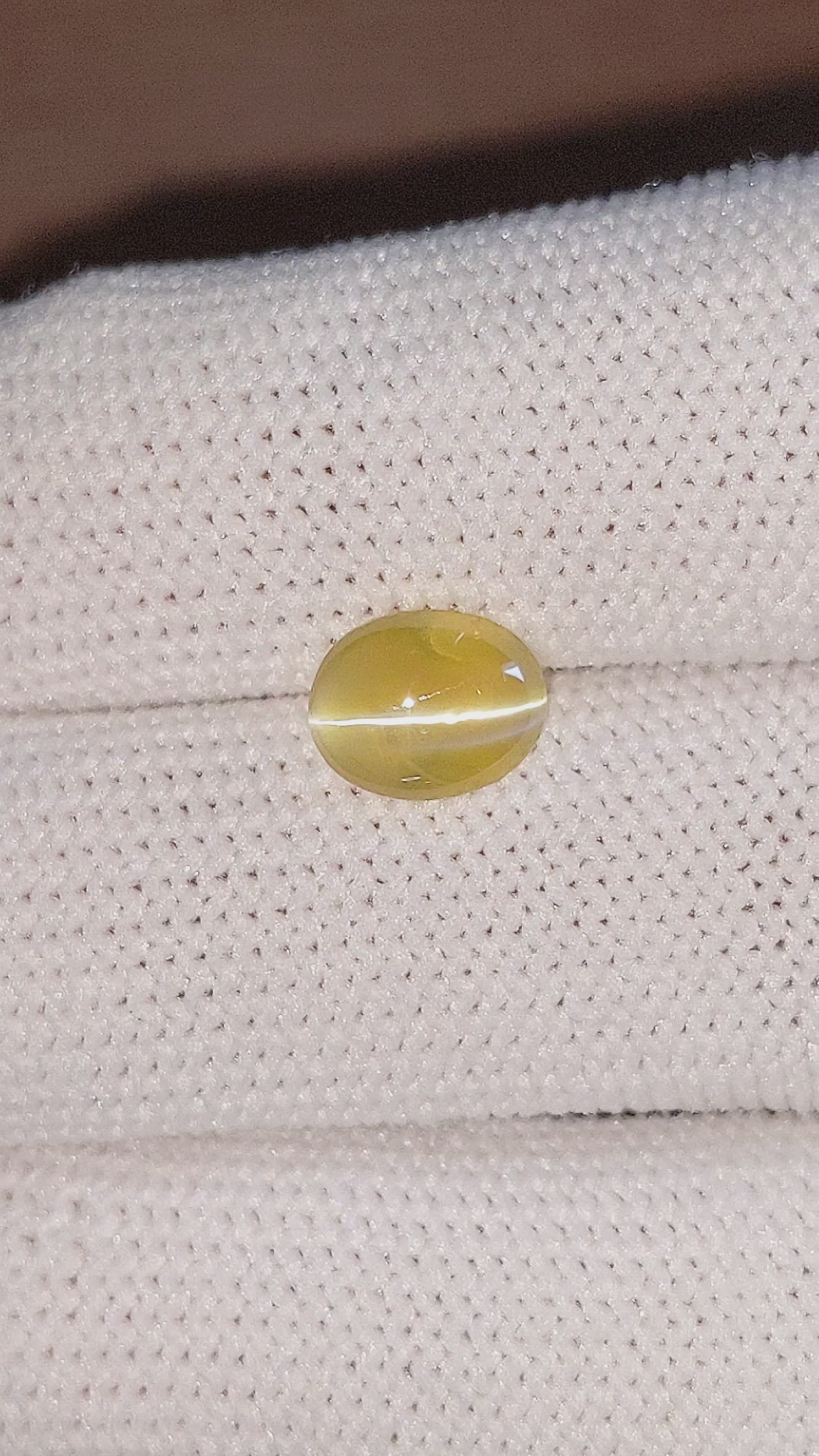 2.11 Ct. Cabochon Chrysoberyl from Madagascar Size Video