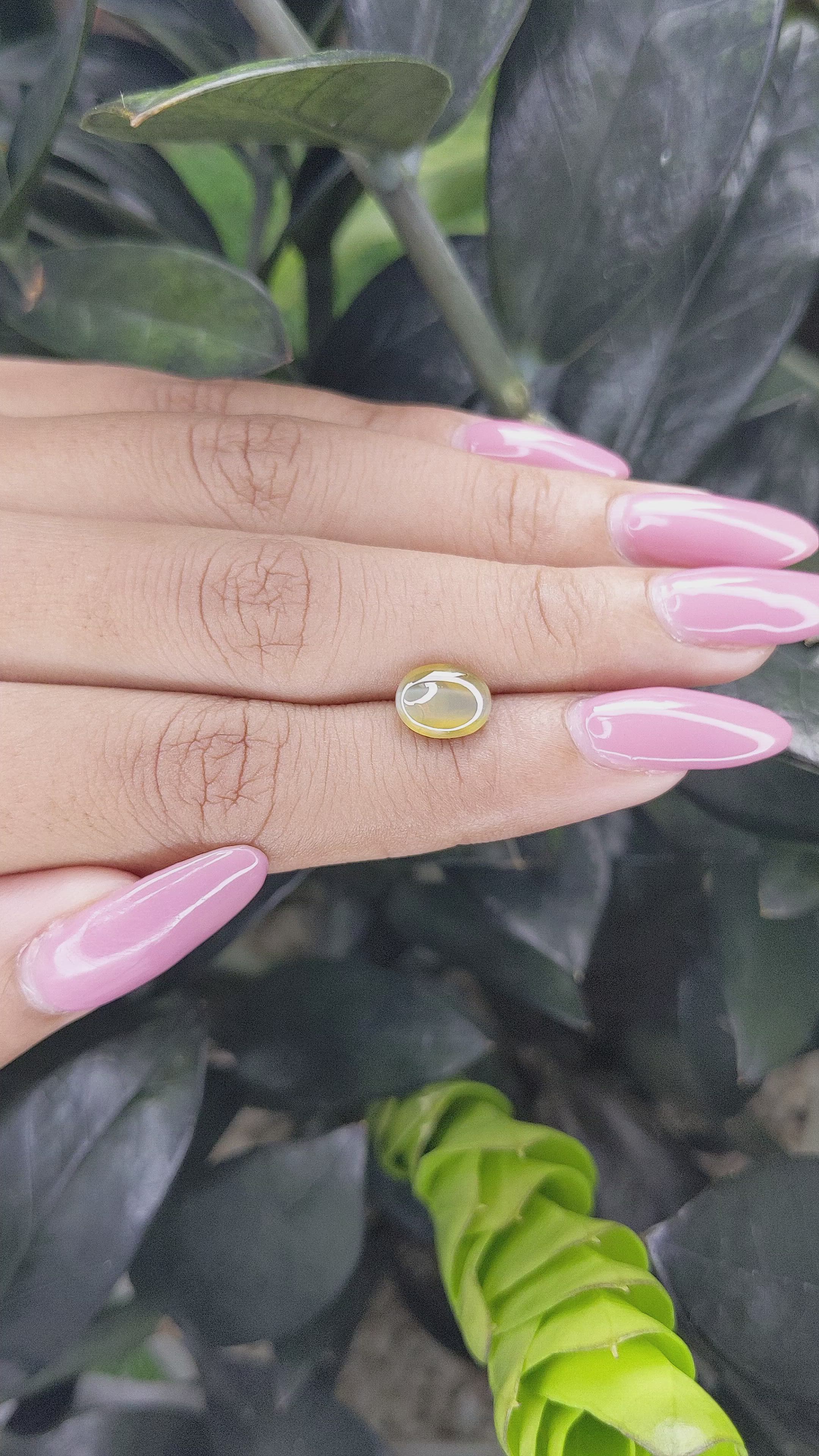 2.11 Ct. Cabochon Chrysoberyl from Madagascar Size Video