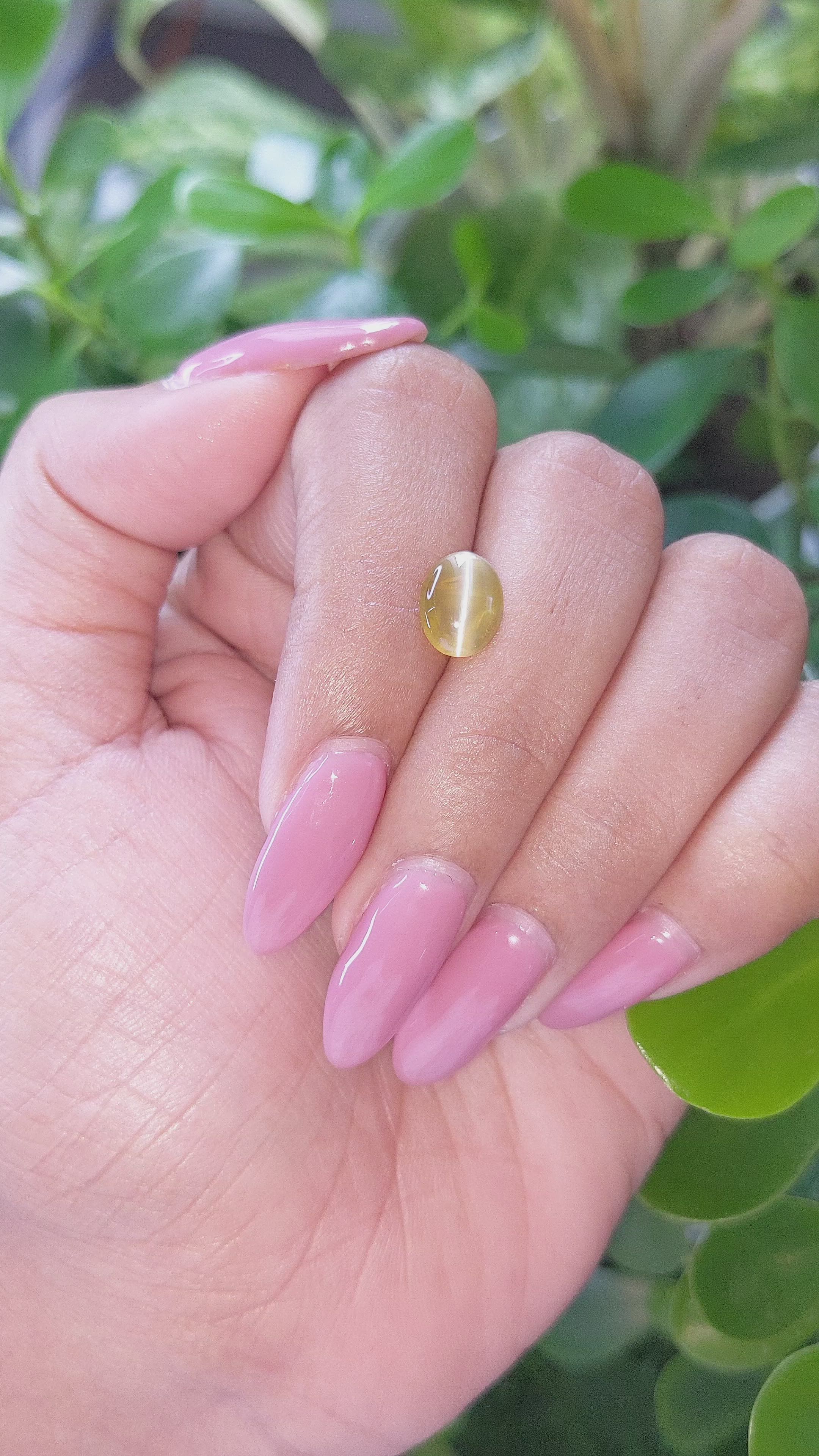 2.11 Ct. Cabochon Chrysoberyl from Madagascar Size Video