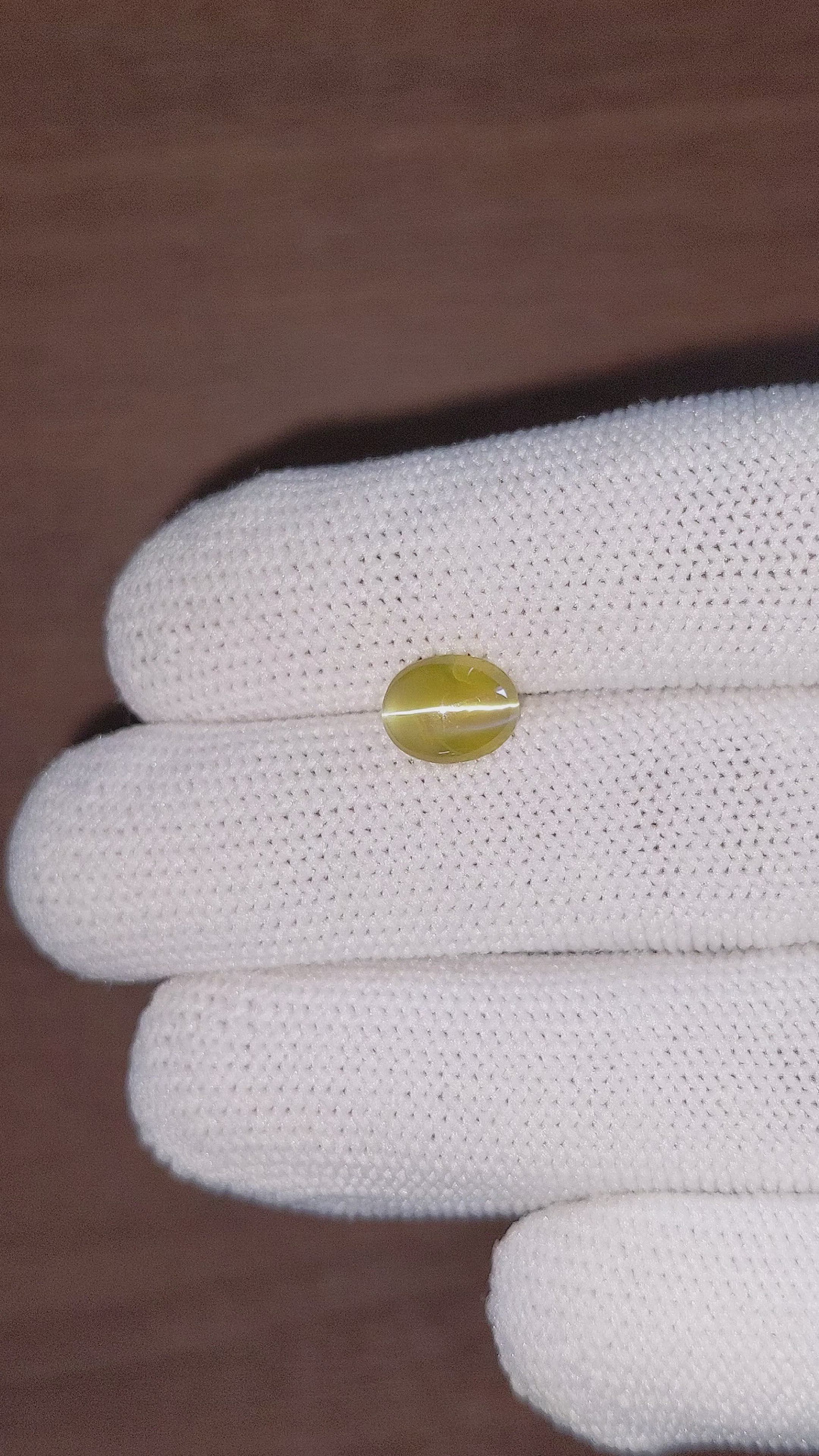 2.11 Ct. Cabochon Chrysoberyl from Madagascar Size Video