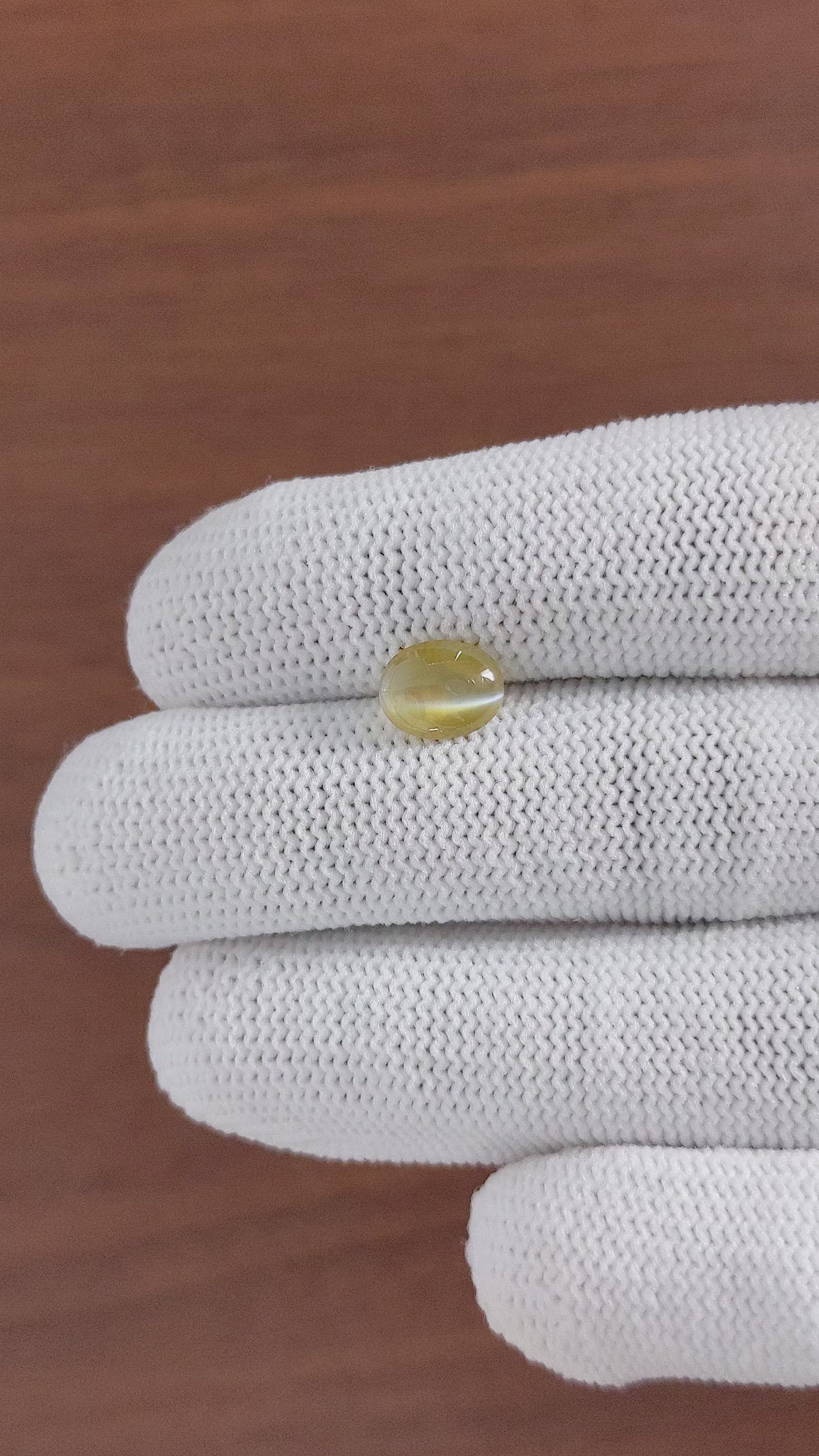 2.11 Ct. Cabochon Chrysoberyl from Madagascar Size Video