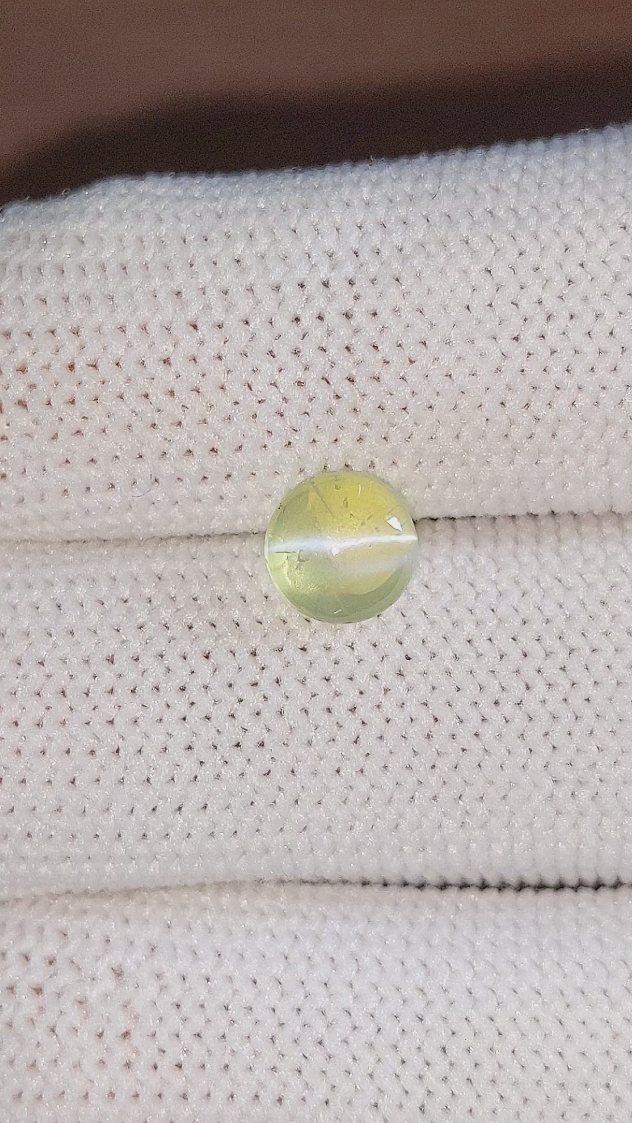 2.00 Ct. Cabochon Chrysoberyl from Ceylon (Sri Lanka) Size Video