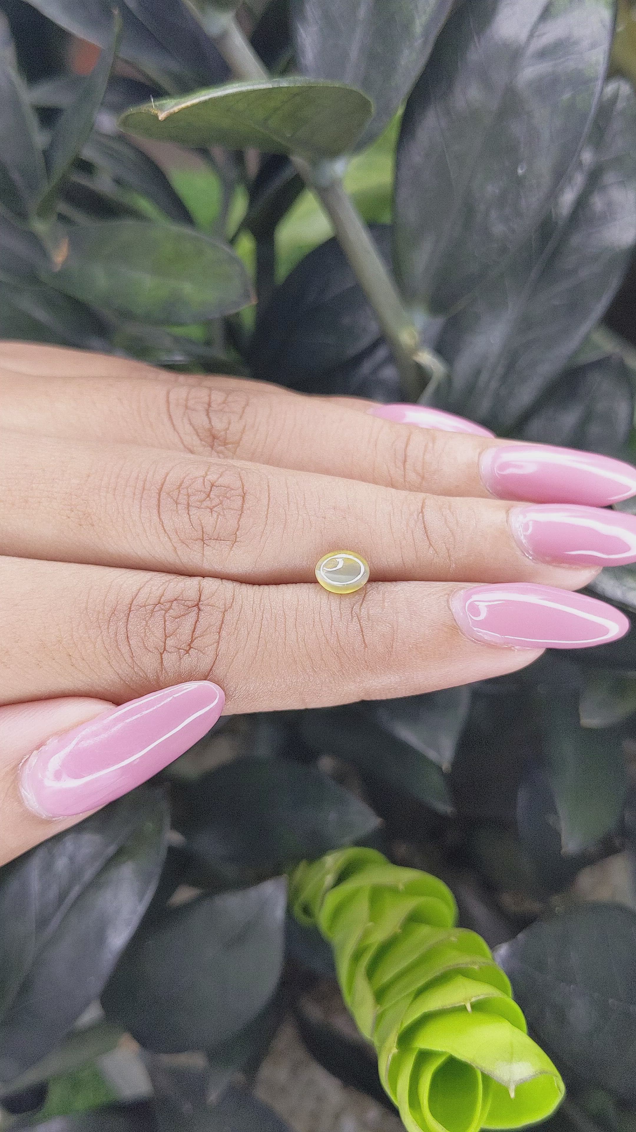 0.99 Ct. Cabochon Chrysoberyl from Ceylon (Sri Lanka) Size Video