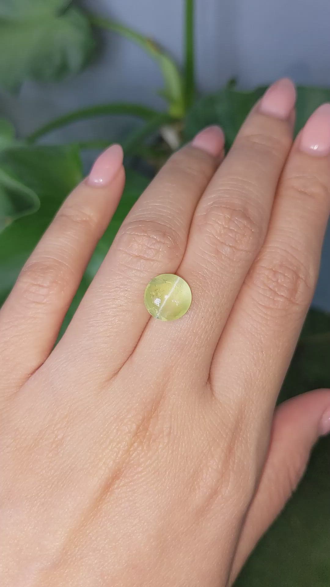 6.21 Ct. Cabochon Chrysoberyl Size Video