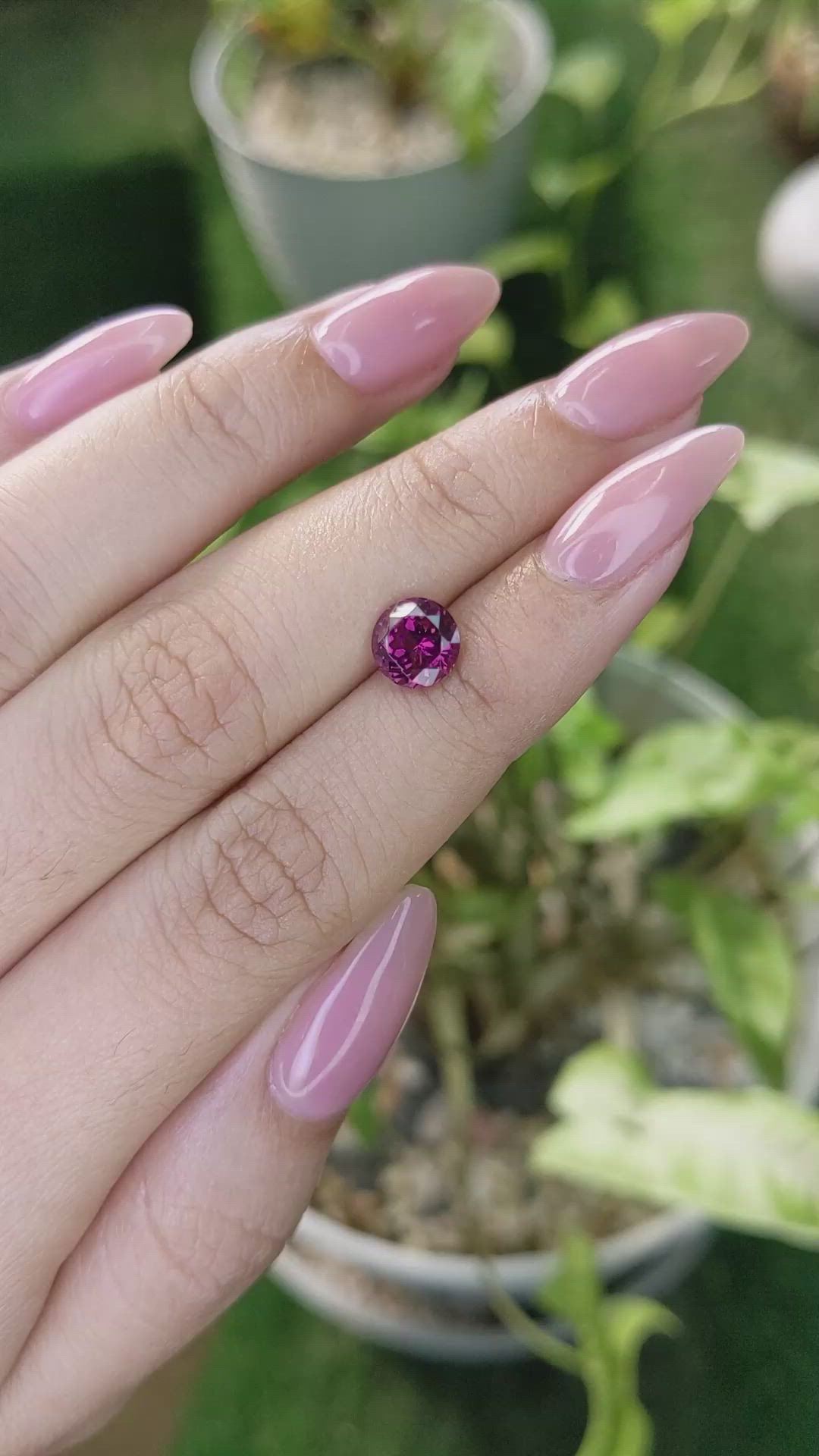 1.63 Ct. Rhodolite Garnet from Ceylon (Sri Lanka) Size Video