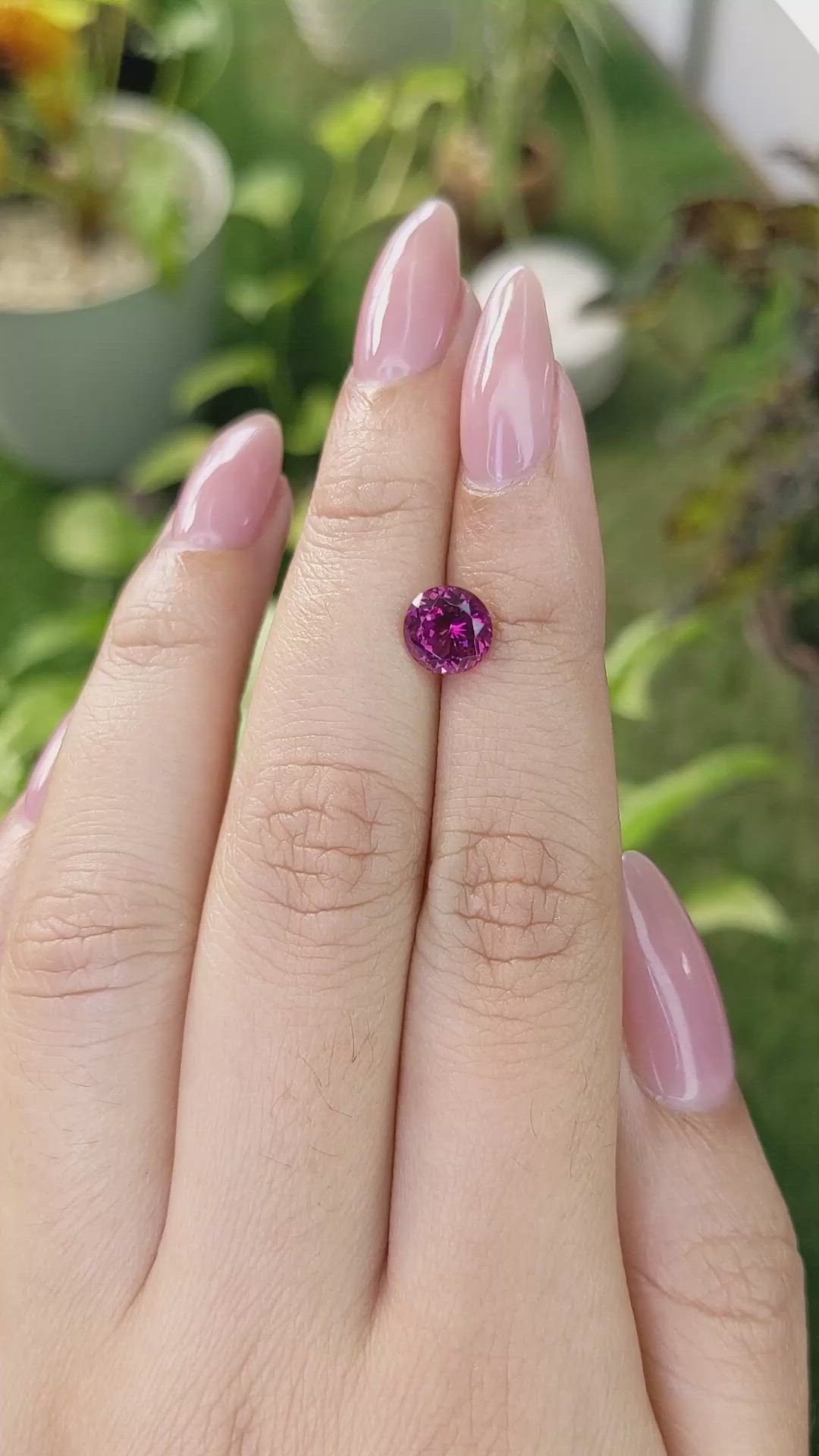 1.63 Ct. Rhodolite Garnet from Ceylon (Sri Lanka) Size Video