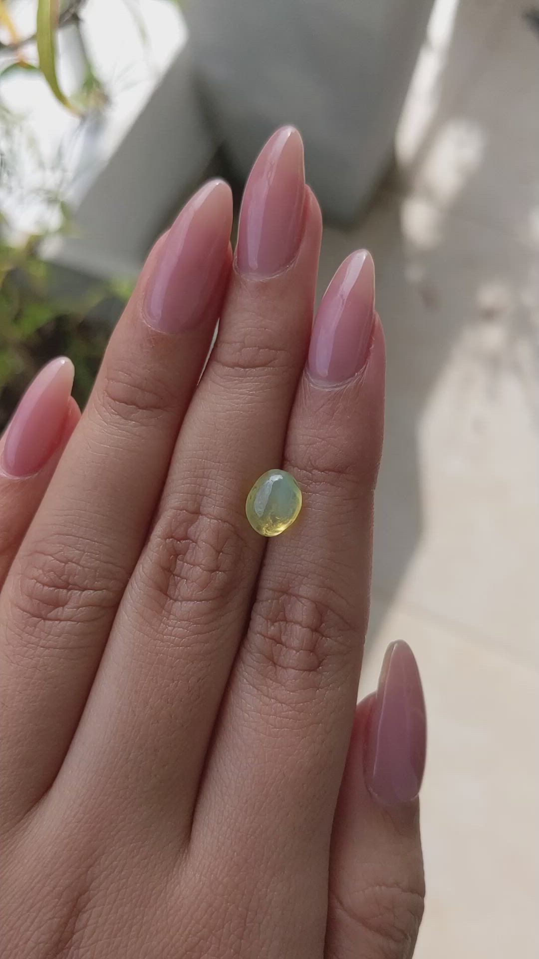 2.66 Ct. Cabochon Chrysoberyl from Ceylon (Sri Lanka) Size Video