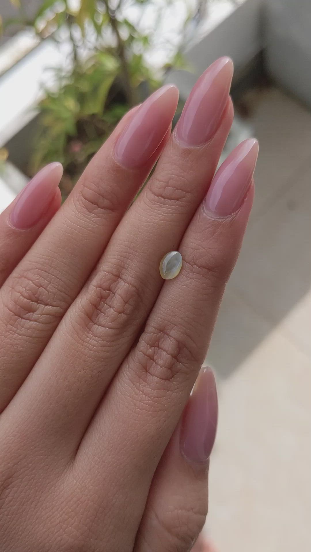 0.83 Ct. Cabochon Chrysoberyl from Ceylon (Sri Lanka) Size Video