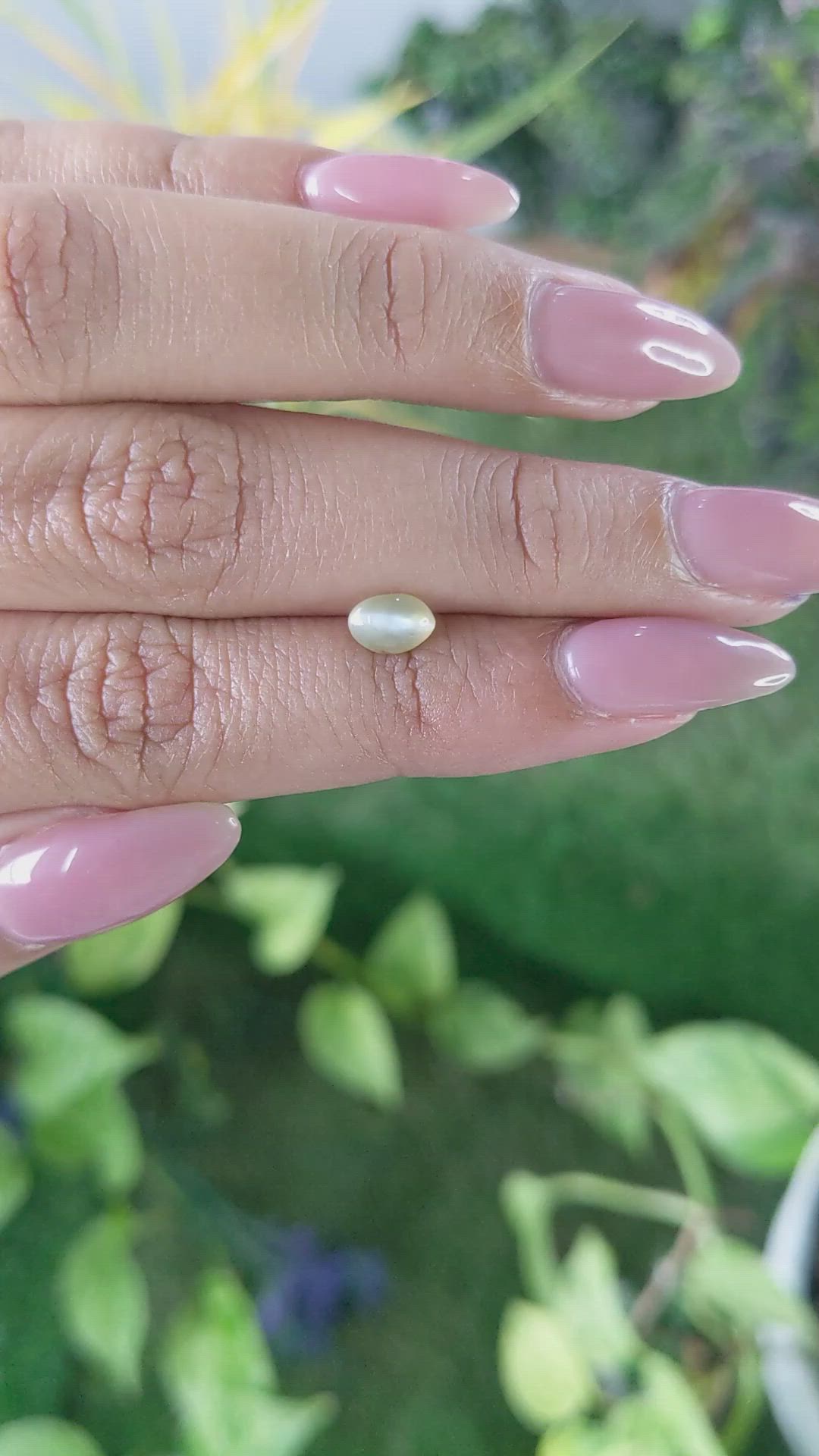 0.83 Ct. Cabochon Chrysoberyl from Ceylon (Sri Lanka) Size Video