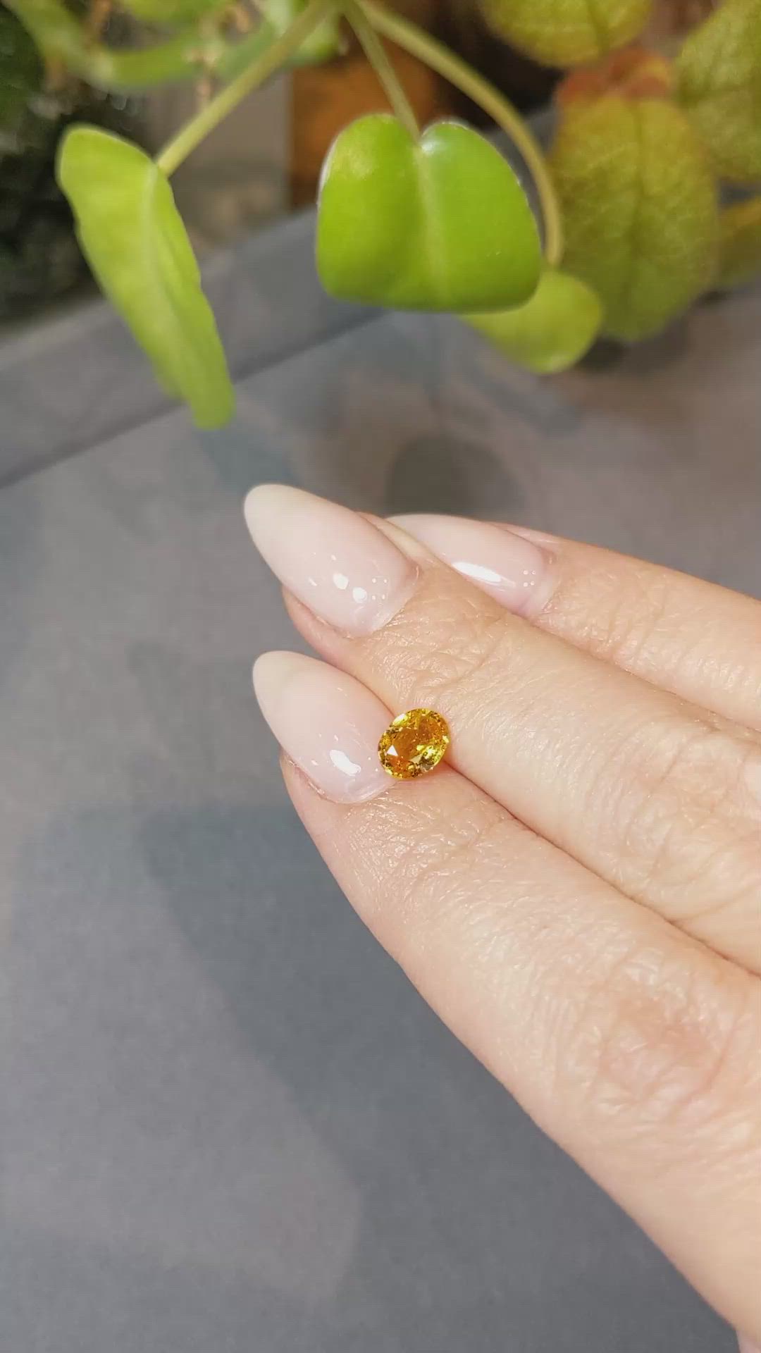 0.81 Ct. Spessartite Garnet from Namibia Size Video