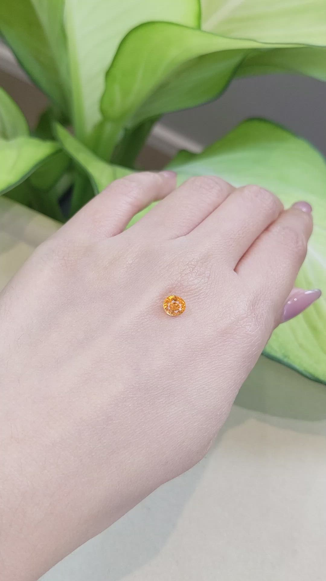 1.08 Ct. Spessartite Garnet from Namibia Size Video