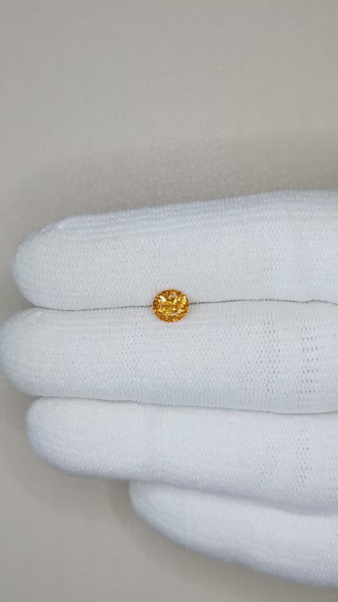 0.64 Ct. Spessartite Garnet from Namibia Size Video