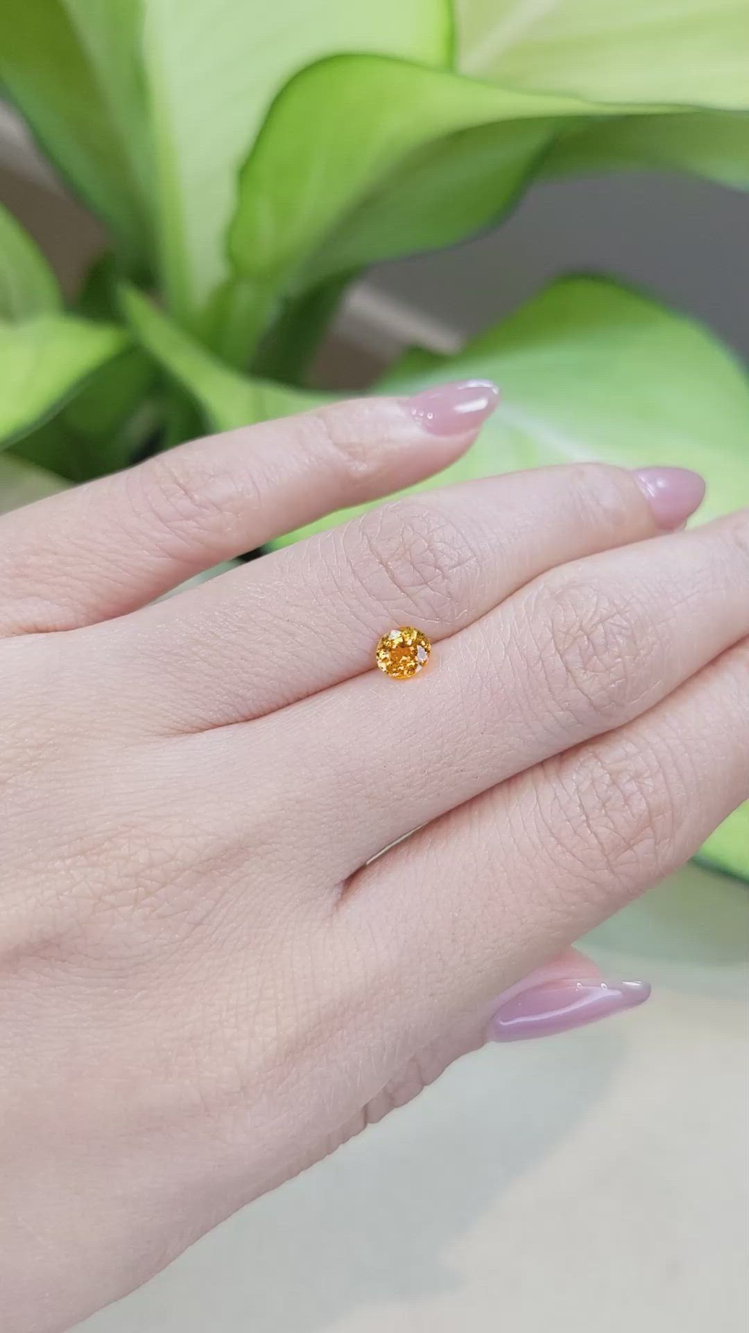 0.64 Ct. Spessartite Garnet from Namibia Size Video