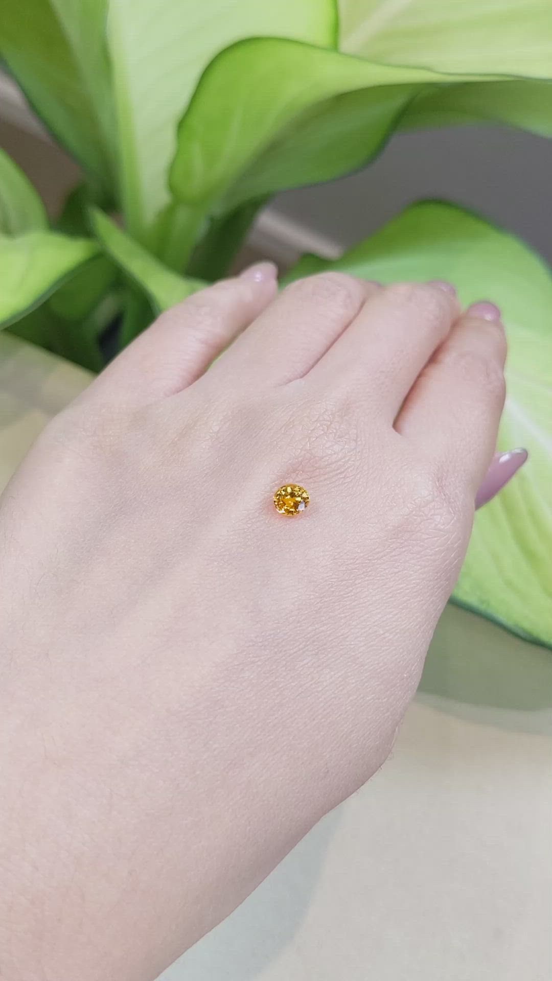 0.64 Ct. Spessartite Garnet from Namibia Size Video