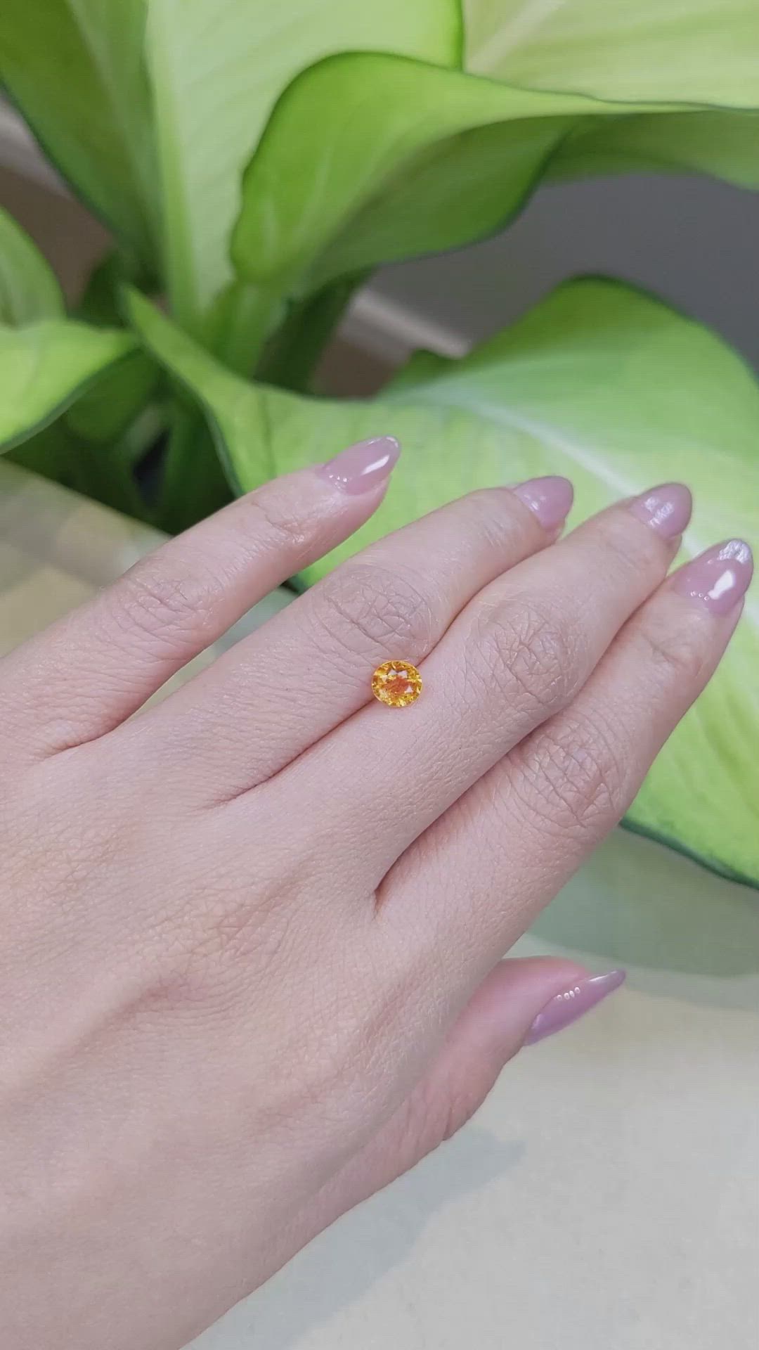 0.82 Ct. Spessartite Garnet from Namibia Size Video