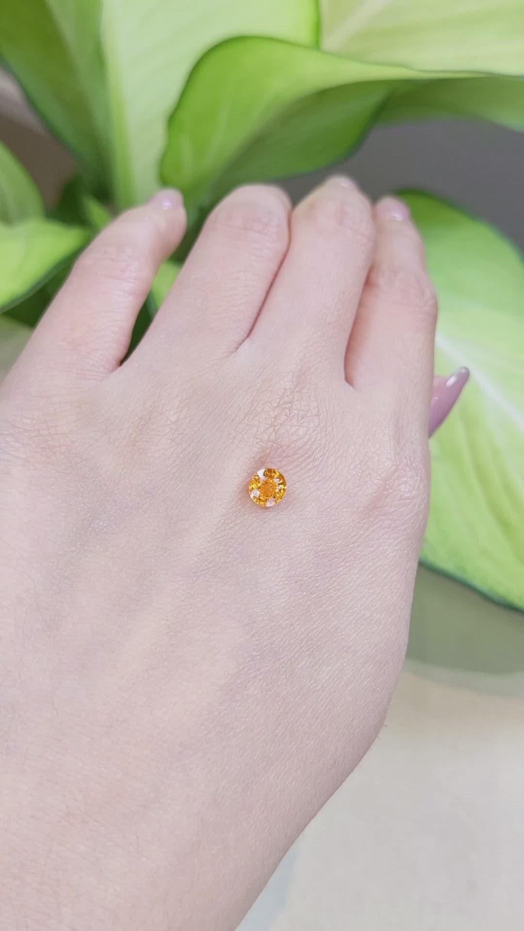 0.82 Ct. Spessartite Garnet from Namibia Size Video