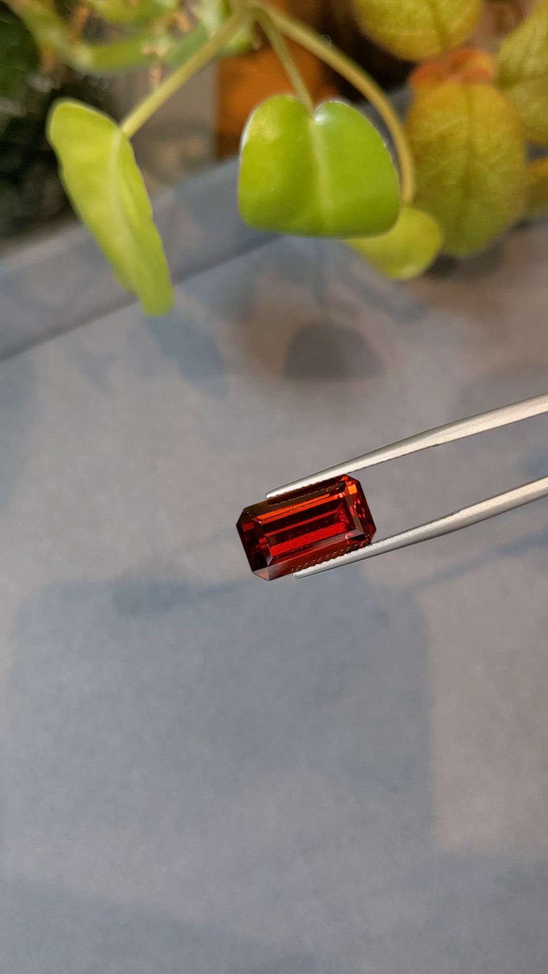 9.34 Ct. Orangish Red Spessartite Garnet from Namibia Size Video