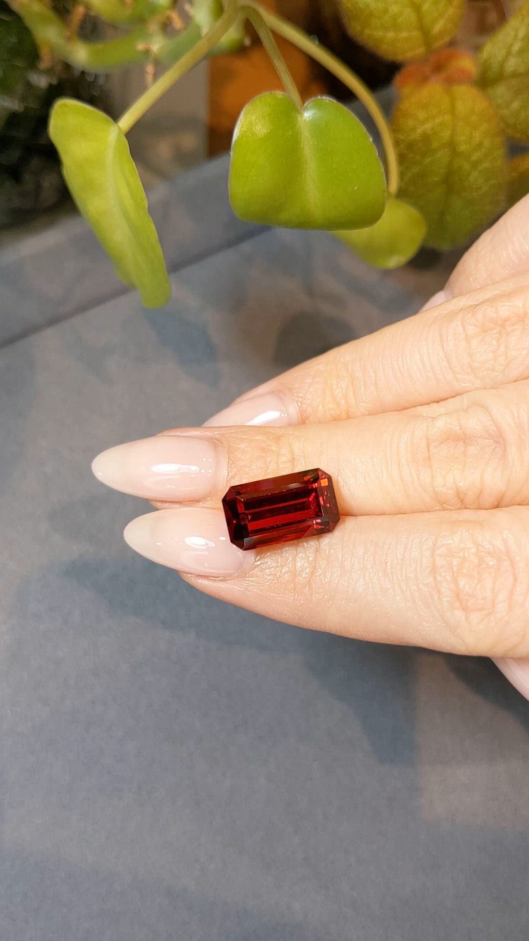 9.34 Ct. Orangish Red Spessartite Garnet from Namibia Size Video