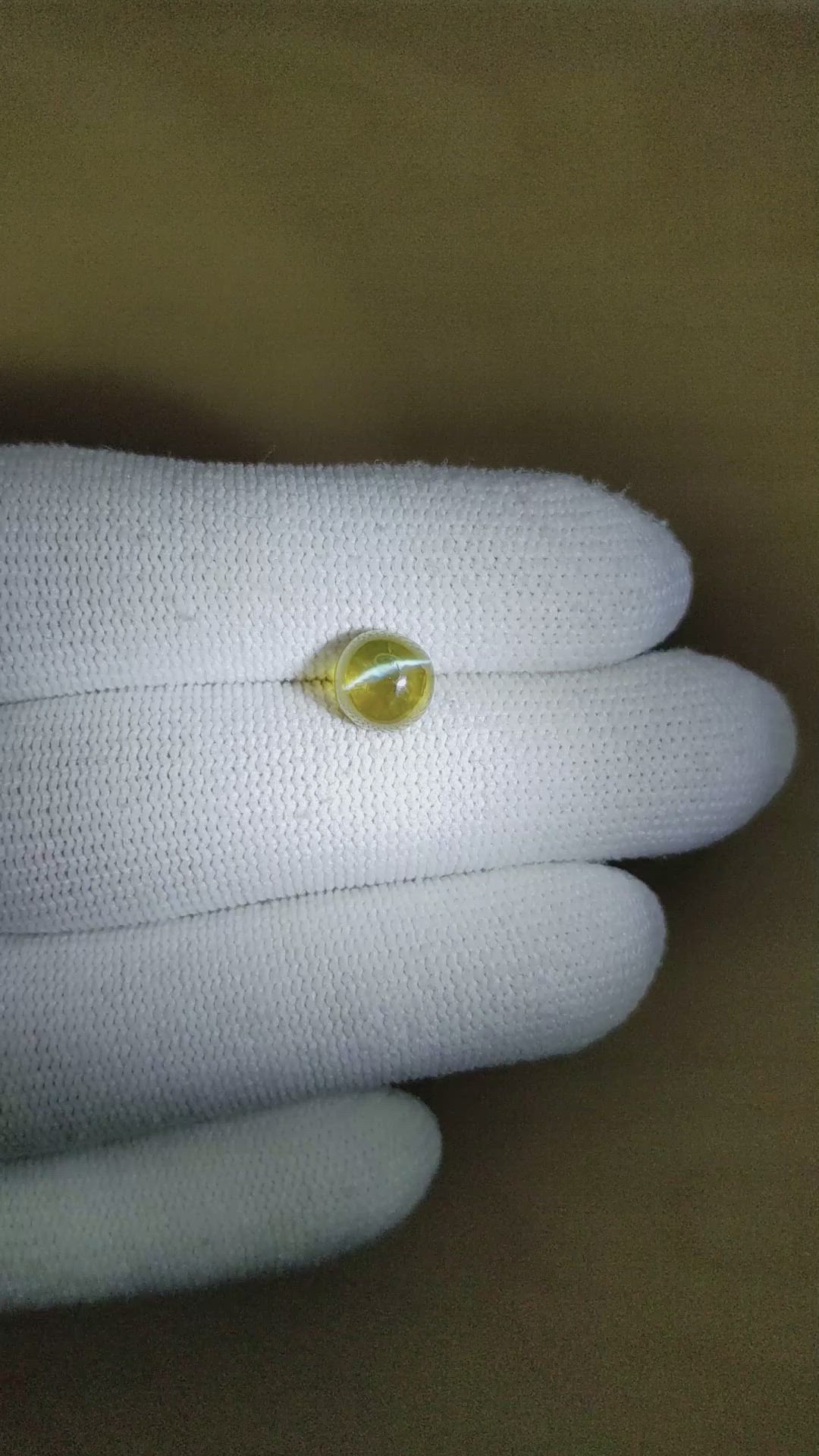 2.93 Ct. Cabochon Chrysoberyl from Ceylon (Sri Lanka) Size Video