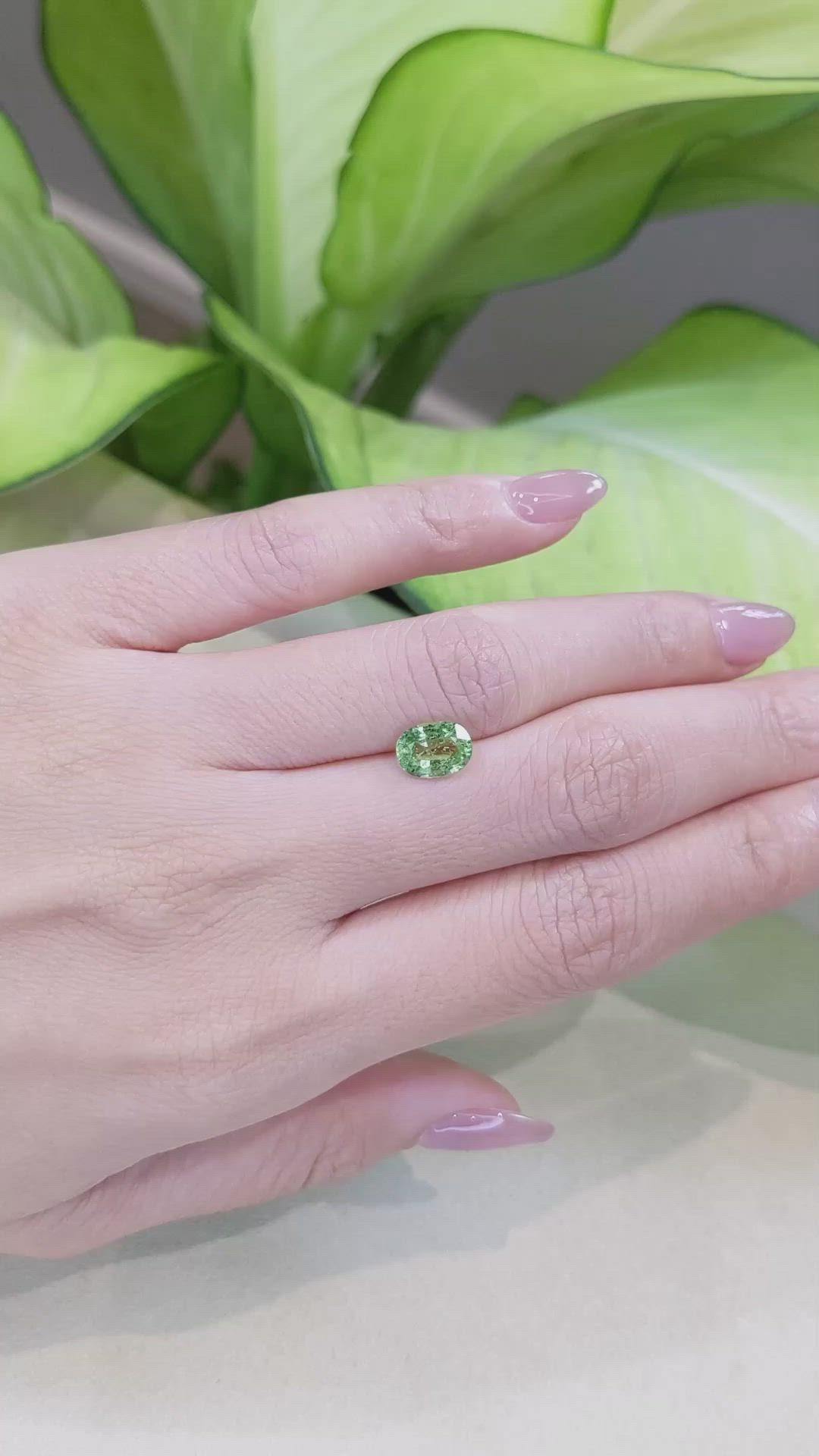 1.63 Ct. Tsavorite Garnet from Tanzania Size Video