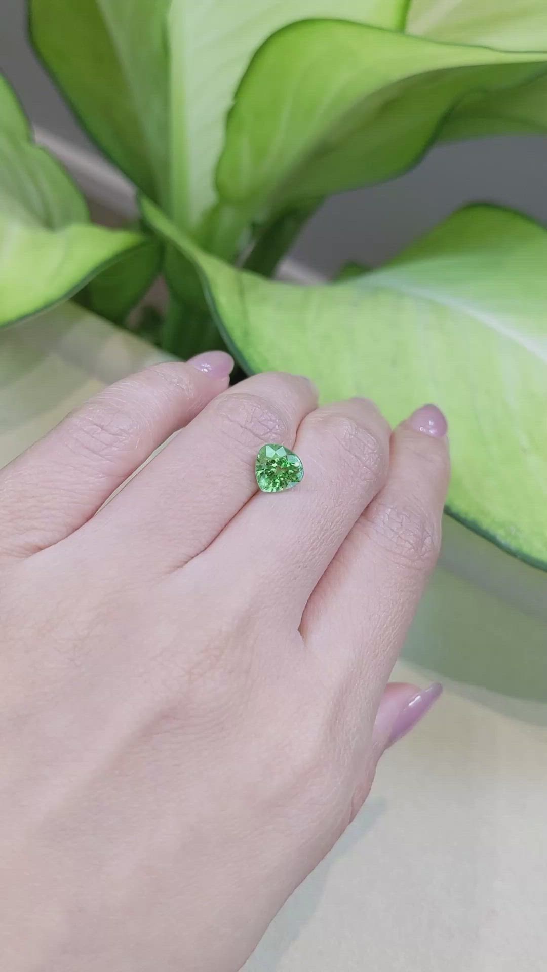 2.11 Ct. Tsavorite Garnet from Tanzania Size Video