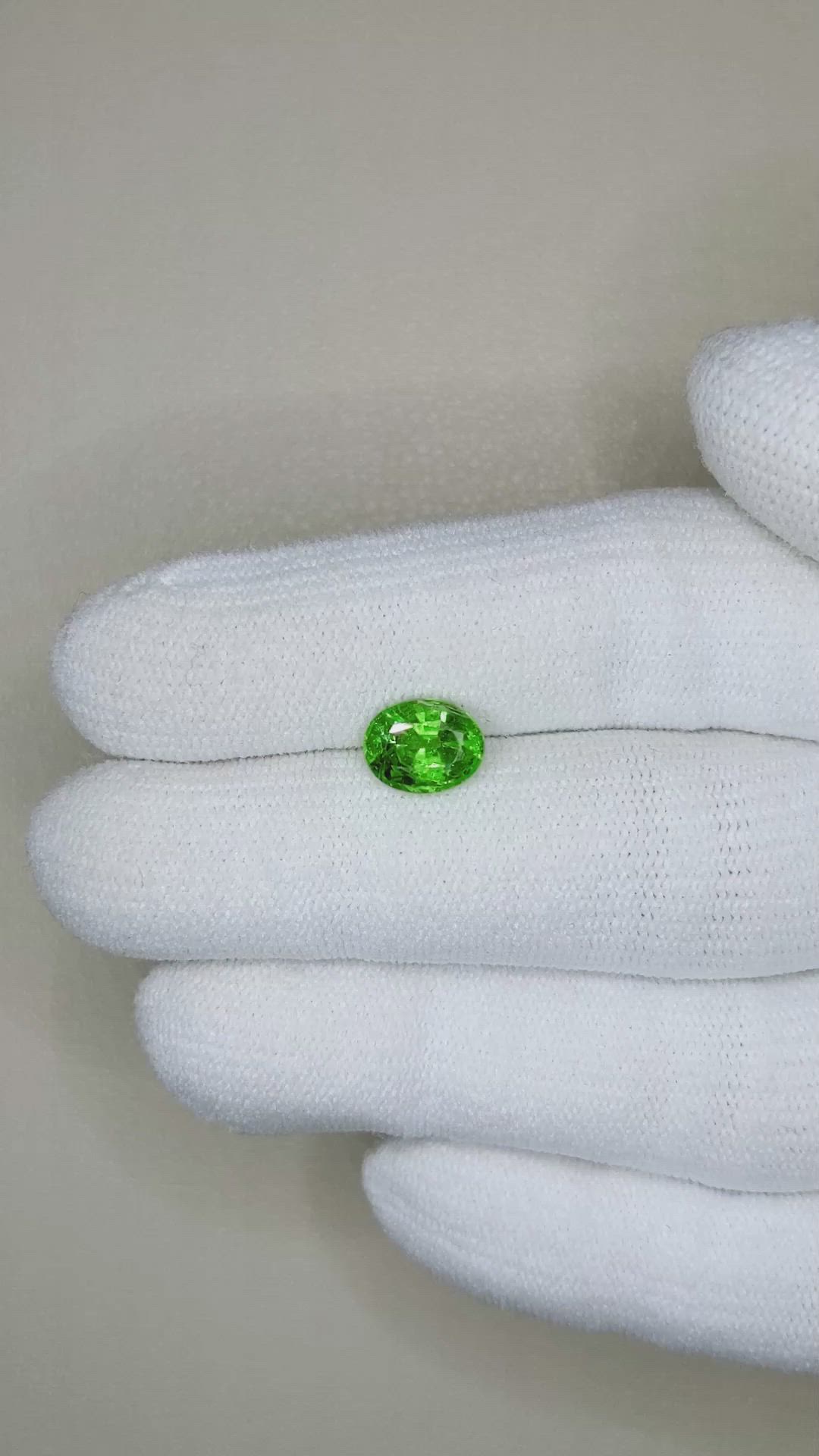 1.67 Ct. Tsavorite Garnet from Tanzania Size Video