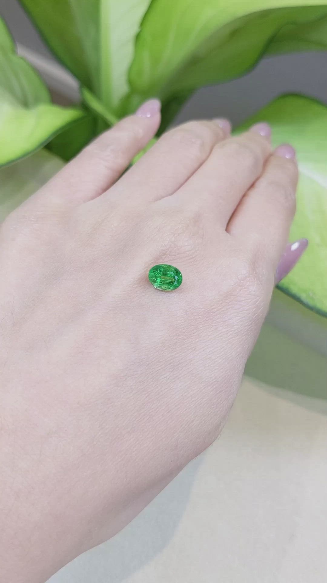 1.67 Ct. Tsavorite Garnet from Tanzania Size Video