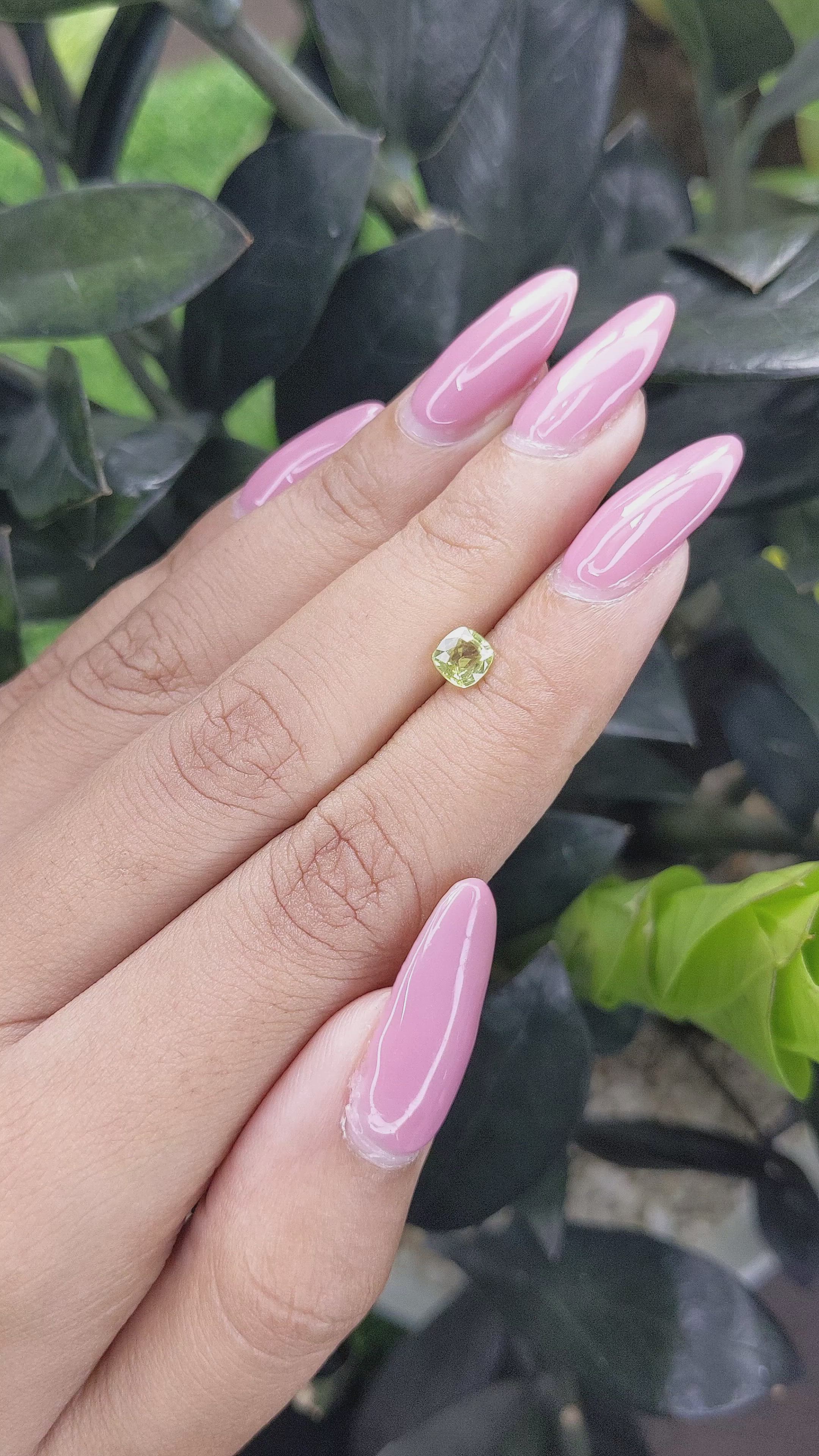 0.67 Ct. Chrysoberyl from Ceylon (Sri Lanka) Size Video